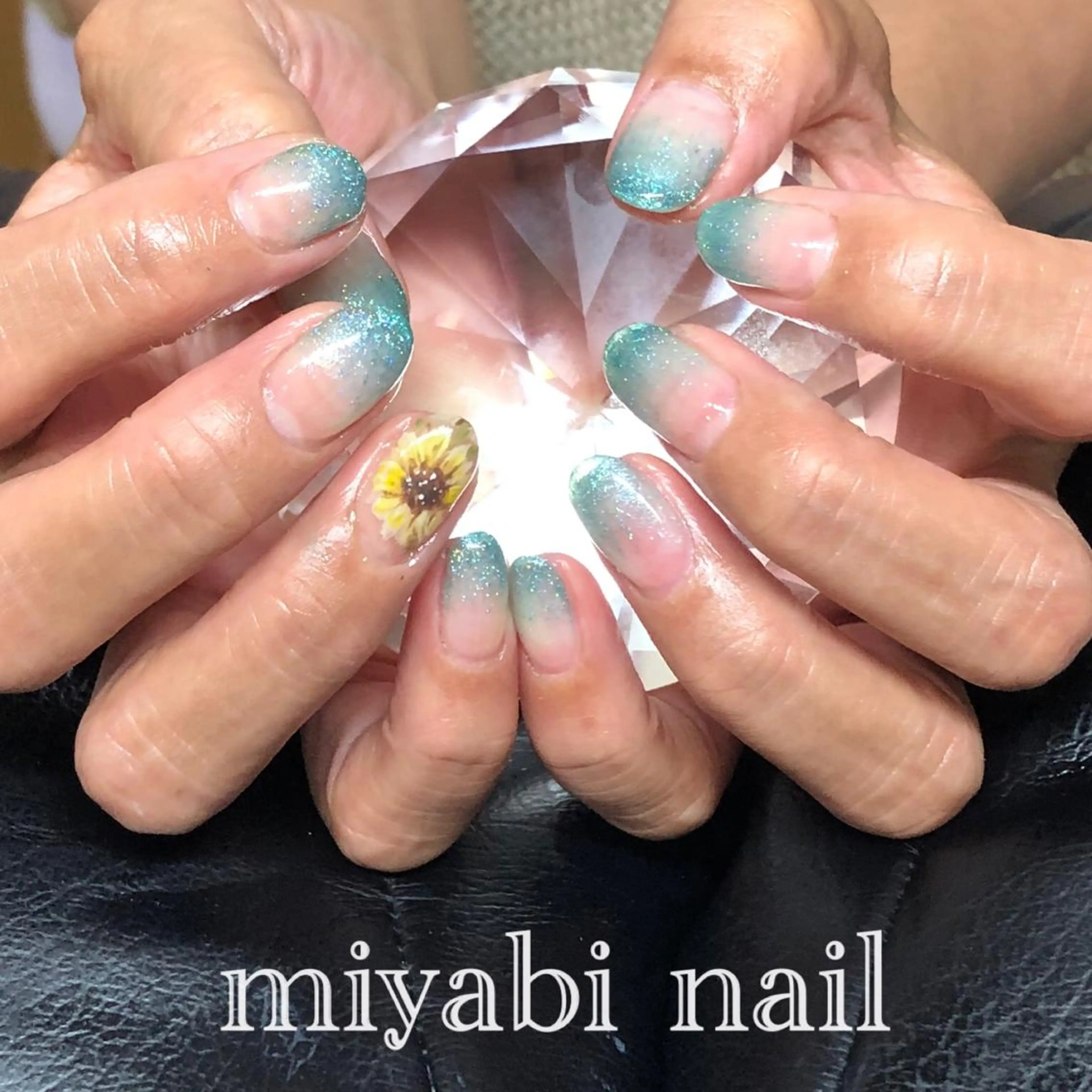 ネイル アートネイル ジェルネイル グラデーション キラキラネイル ラメ(グリッター) miyabi nail 桂川駅近くのネイルデザイン