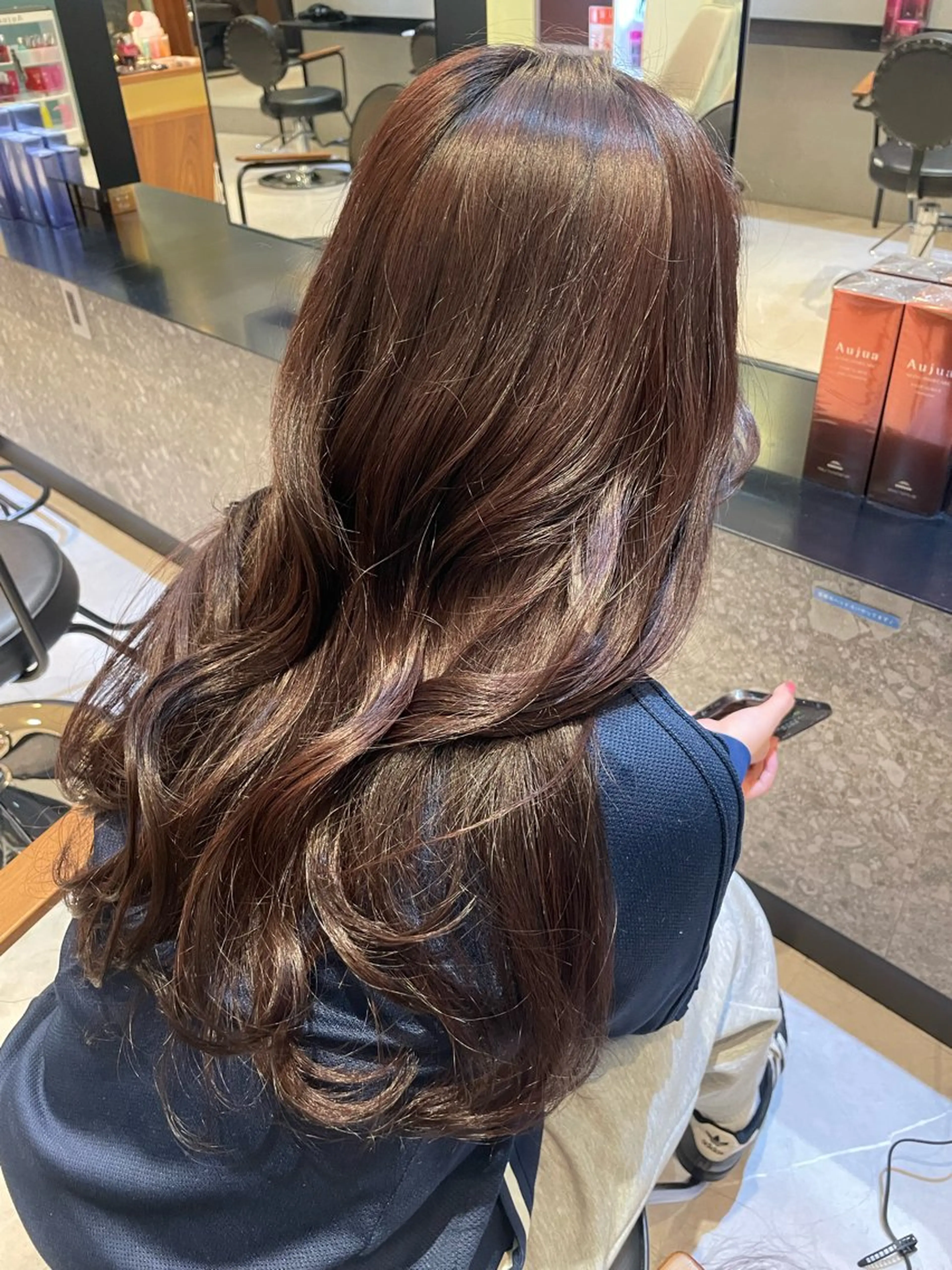 ロング カラー ブラウンカラー ピンクカラー ピンクブラウン オリーブカラー🫒/ 透明感カラー/みゆのヘアスタイル