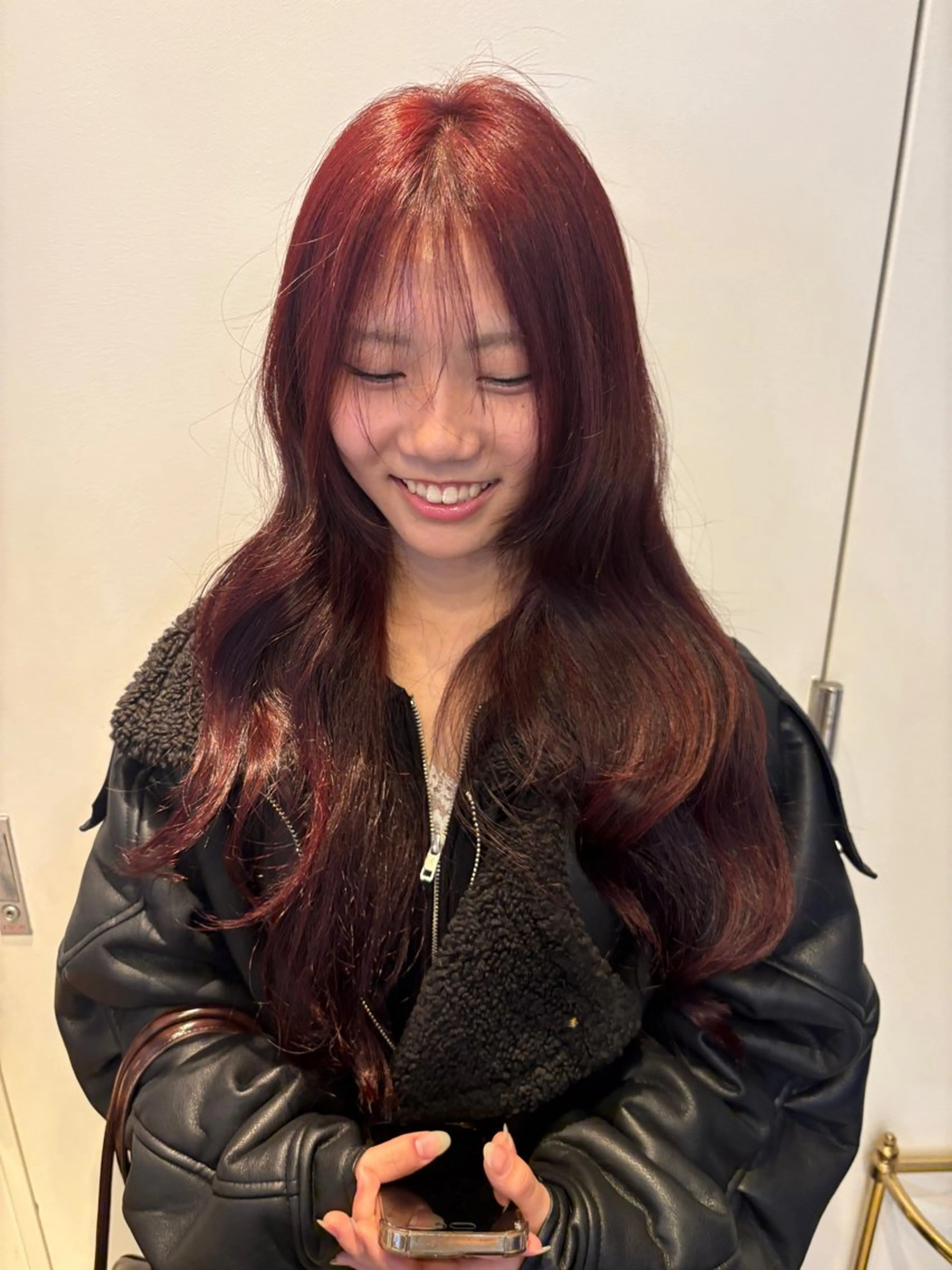 ロング カラー カット ヘアカラー トリートメント RIN／韓国ヘア レイヤーカットのヘアスタイル