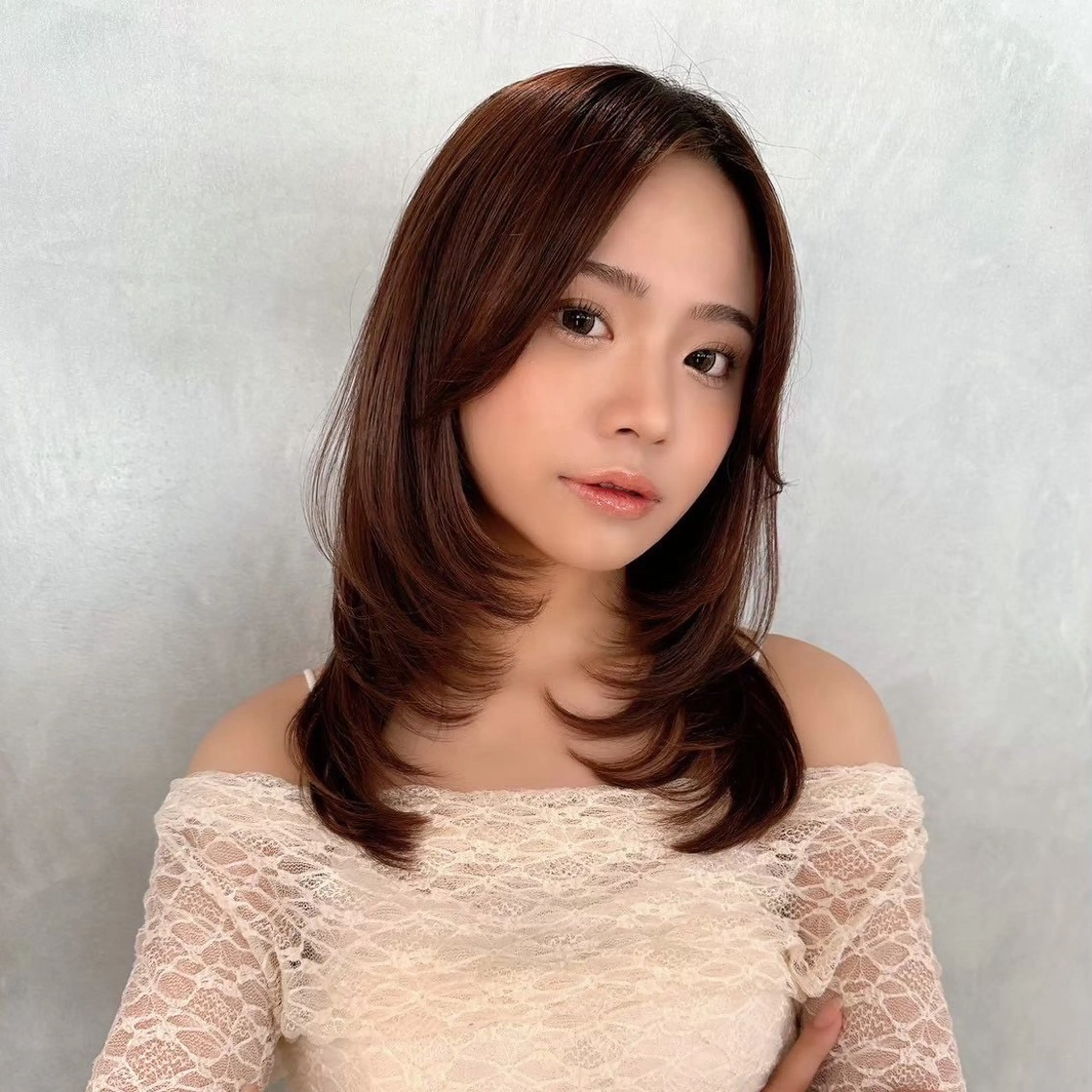 ミディアム 韓国ヘア/美髪矯正/ Haruna🦋のヘアスタイル