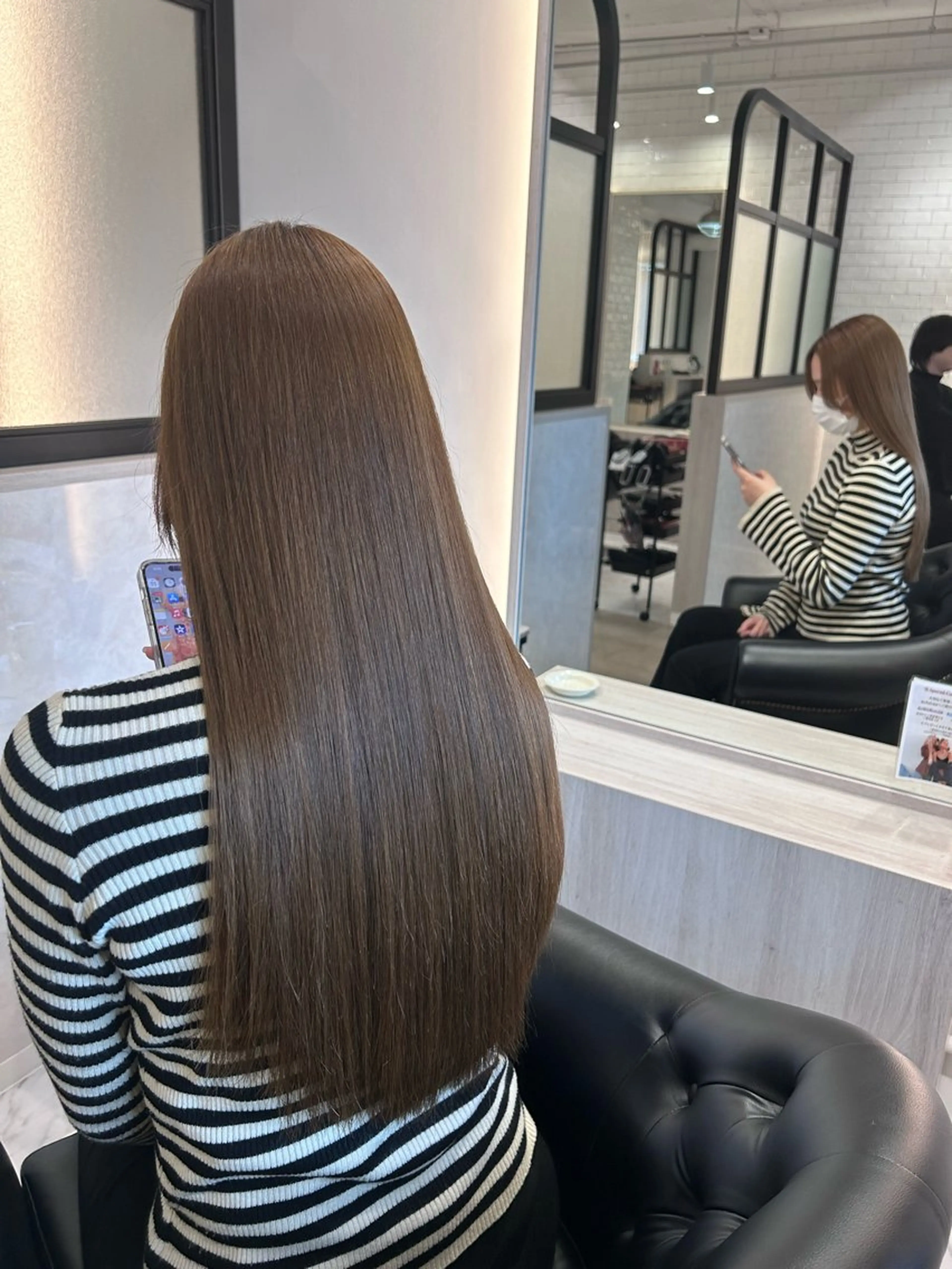 ロング 縮毛矯正 トリートメント &chaLme   心斎橋所属・emi/髪質改善/ 韓国風/艶カラーのヘアスタイル