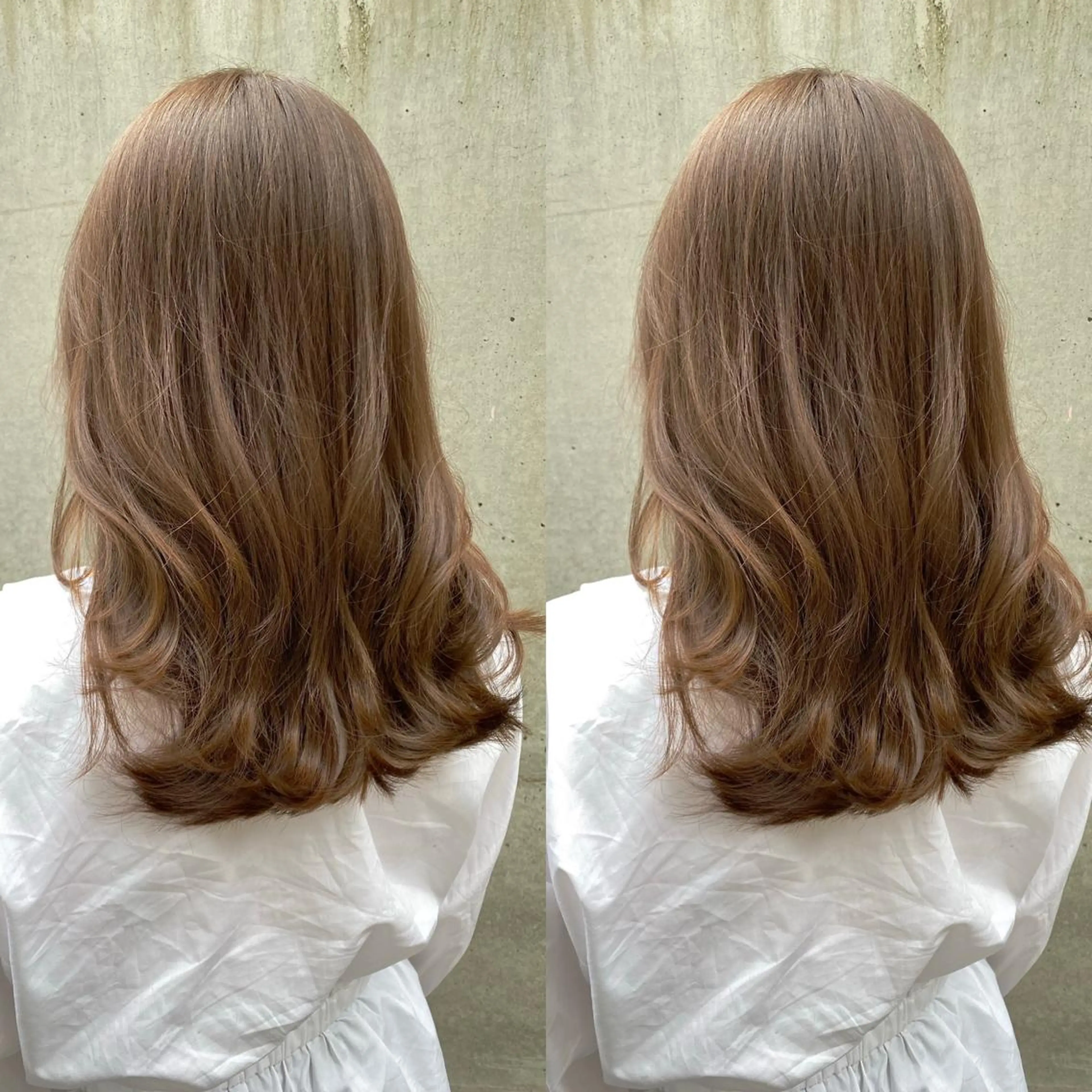 ミディアム カット ヘアカラー トリートメント レイヤーカット /透明感カラー西田のヘアスタイル