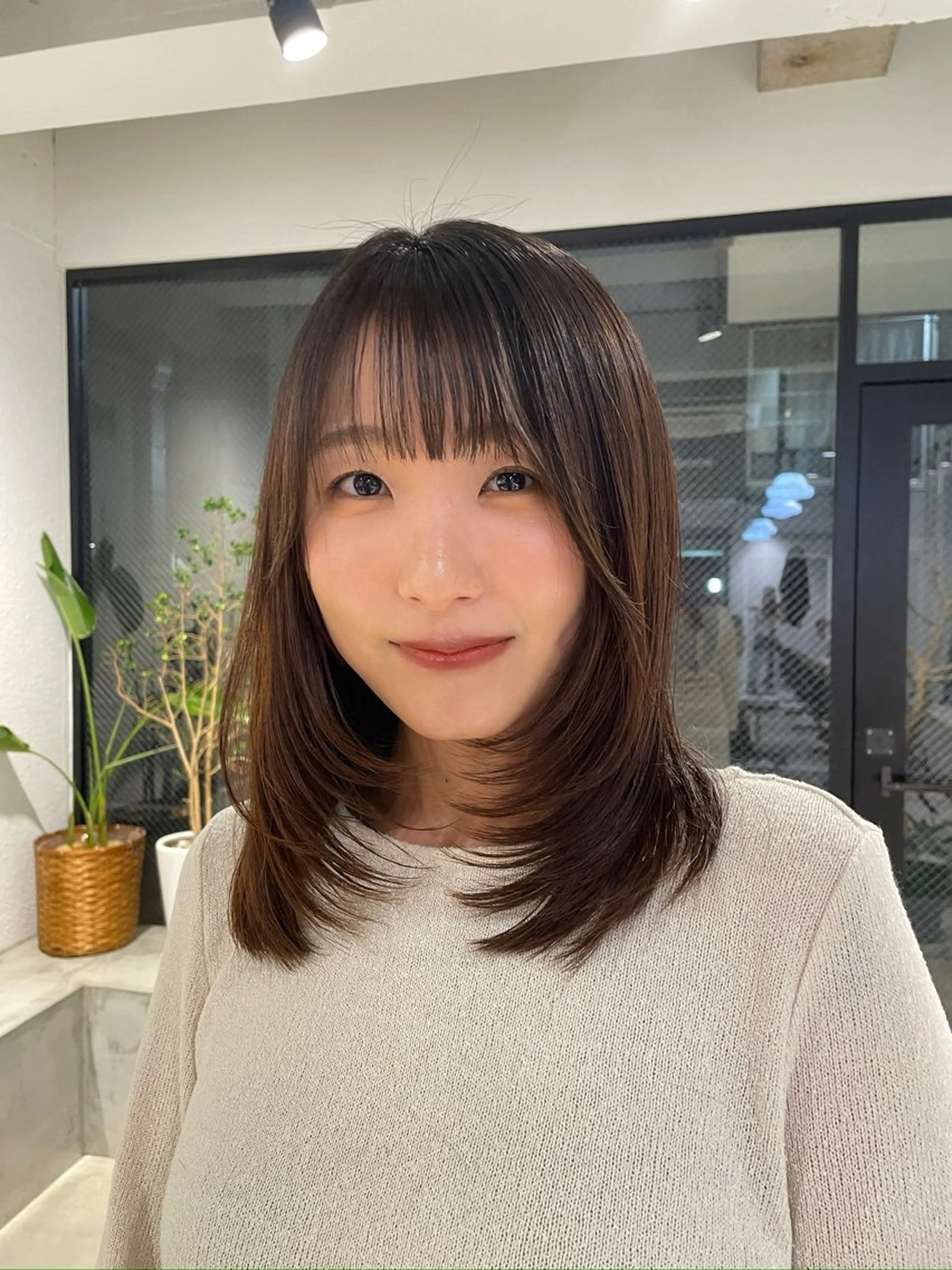 セミロング 顔周りカット レイヤーカット ユウナ🎀レイヤー/ 暖色カラーのヘアスタイル