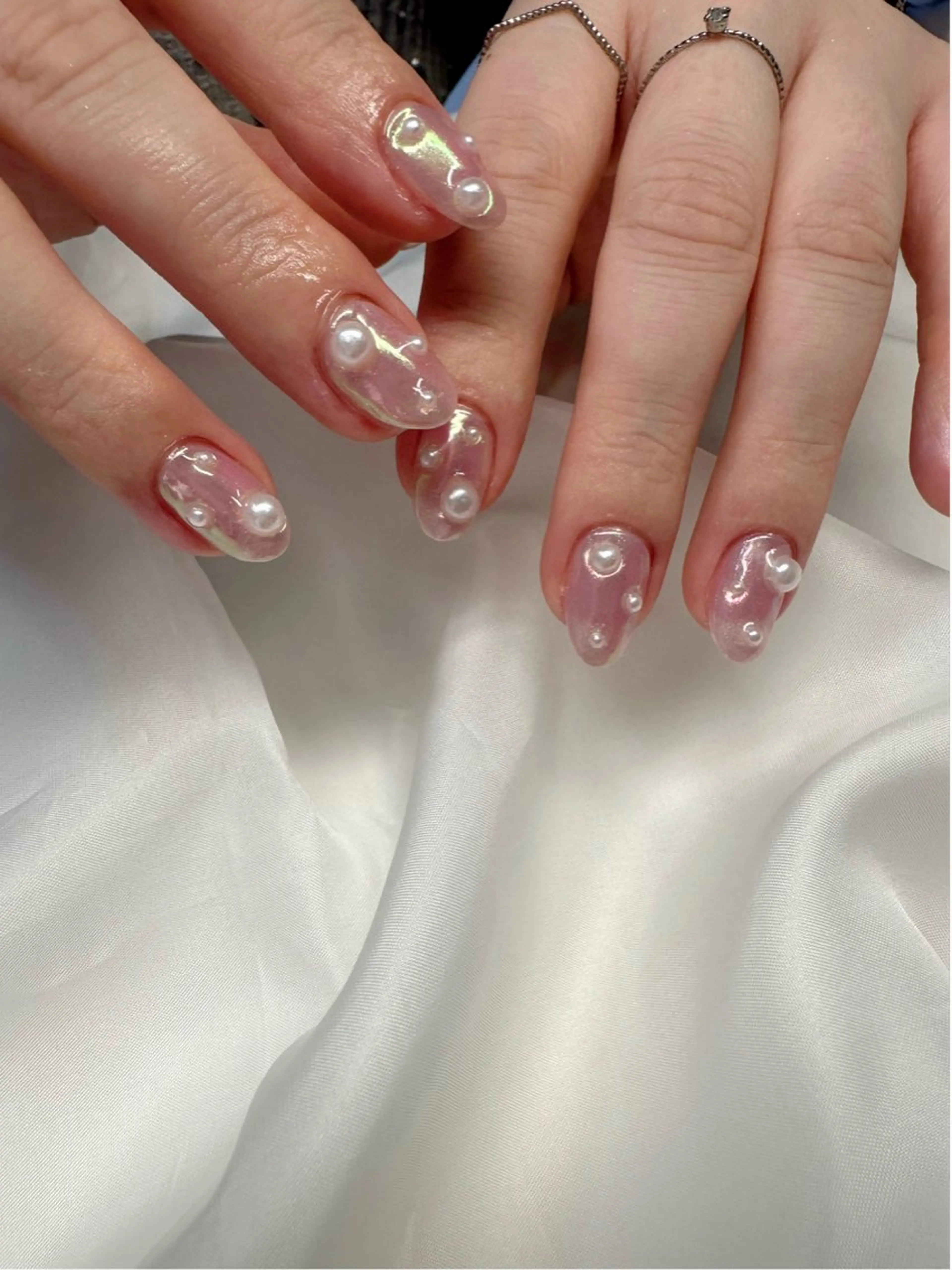 ネイル オーロラネイル クリアネイル 氷ネイル・うるうるネイル 韓国ネイル ミラーネイル 🪞KAPE NAIL 🪞のネイルデザイン