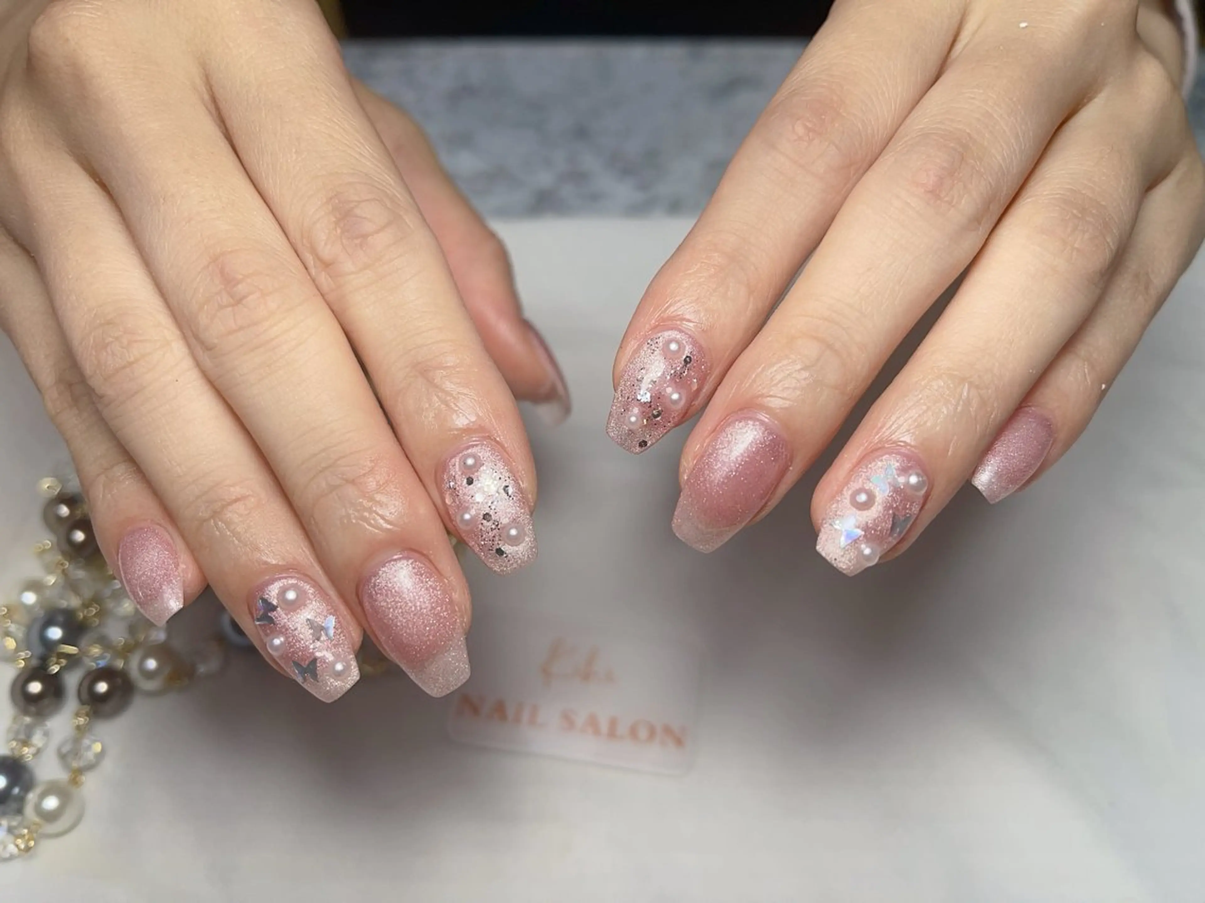 ネイル アートネイル フレンチネイル ジェルネイル グラデーション 韓国ネイル ハンドネイル ハンドケア さくら💮💮 【オフ無料】のネイルデザイン