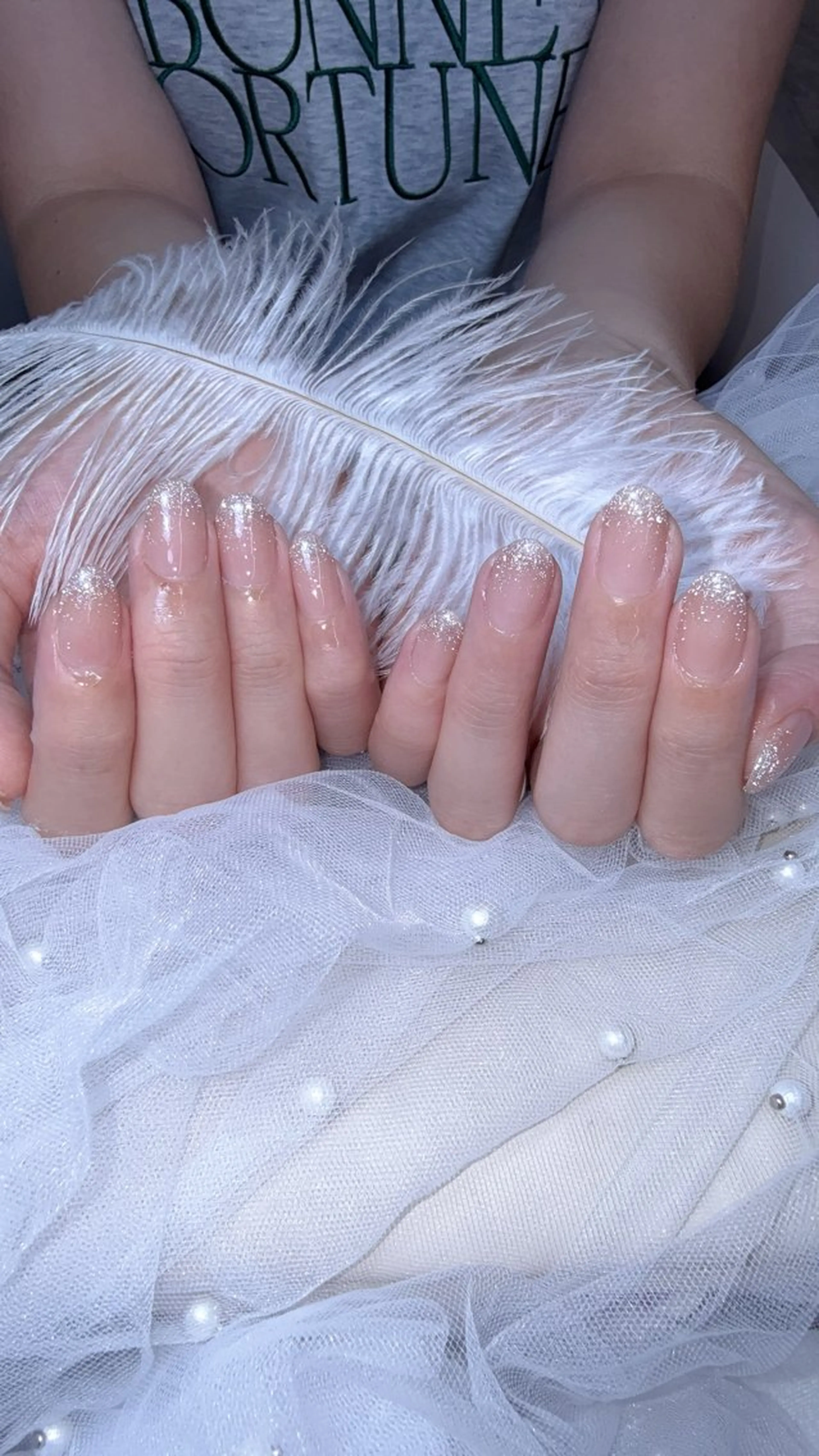 ネイル チークネイル フットネイル フレンチネイル ジェルネイル ガラスフレンチ Niko シカのネイルデザイン