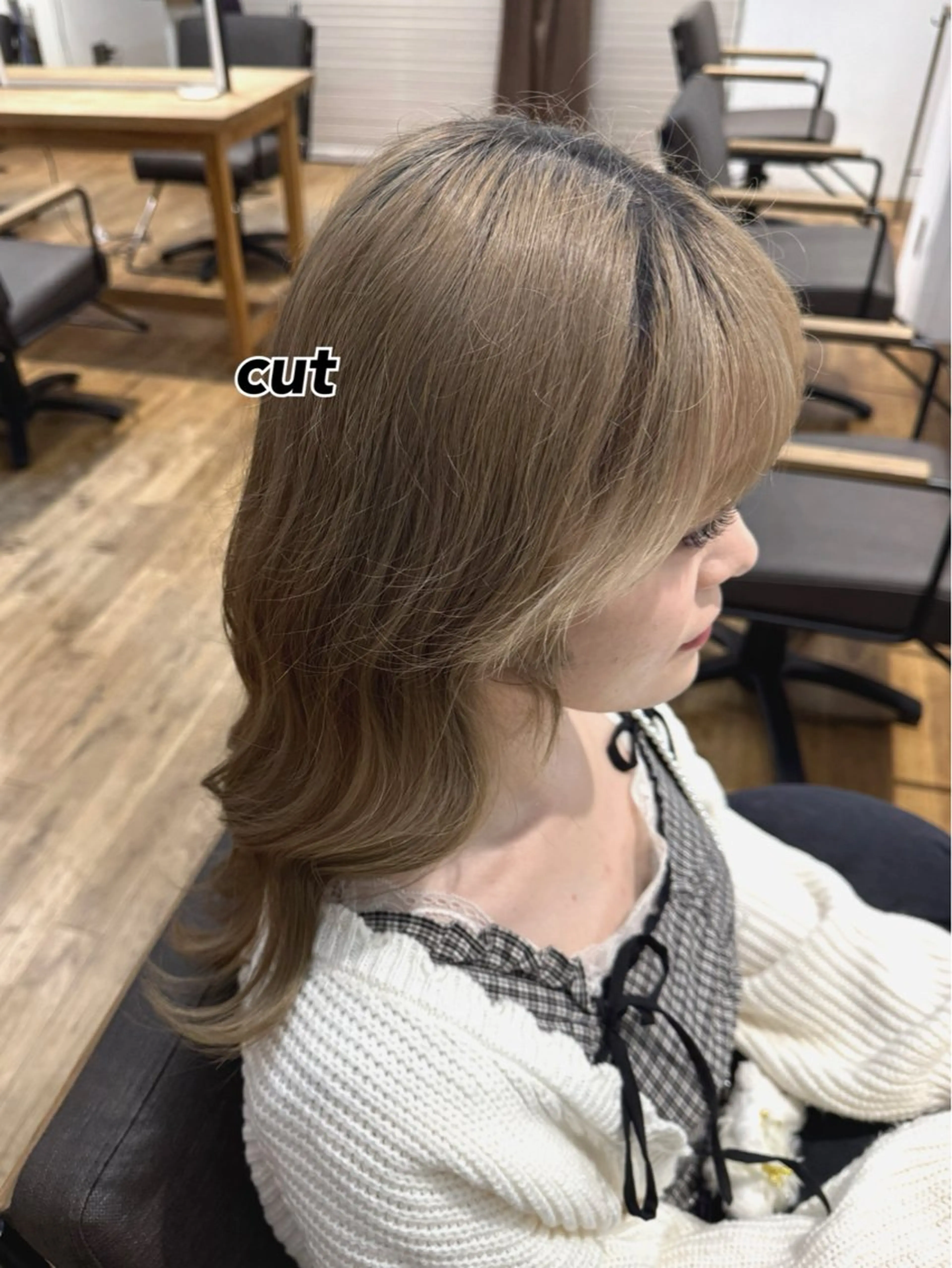 ロング 顔周りカット ナカバチ ユイ🌼 Rizm greenのヘアスタイル