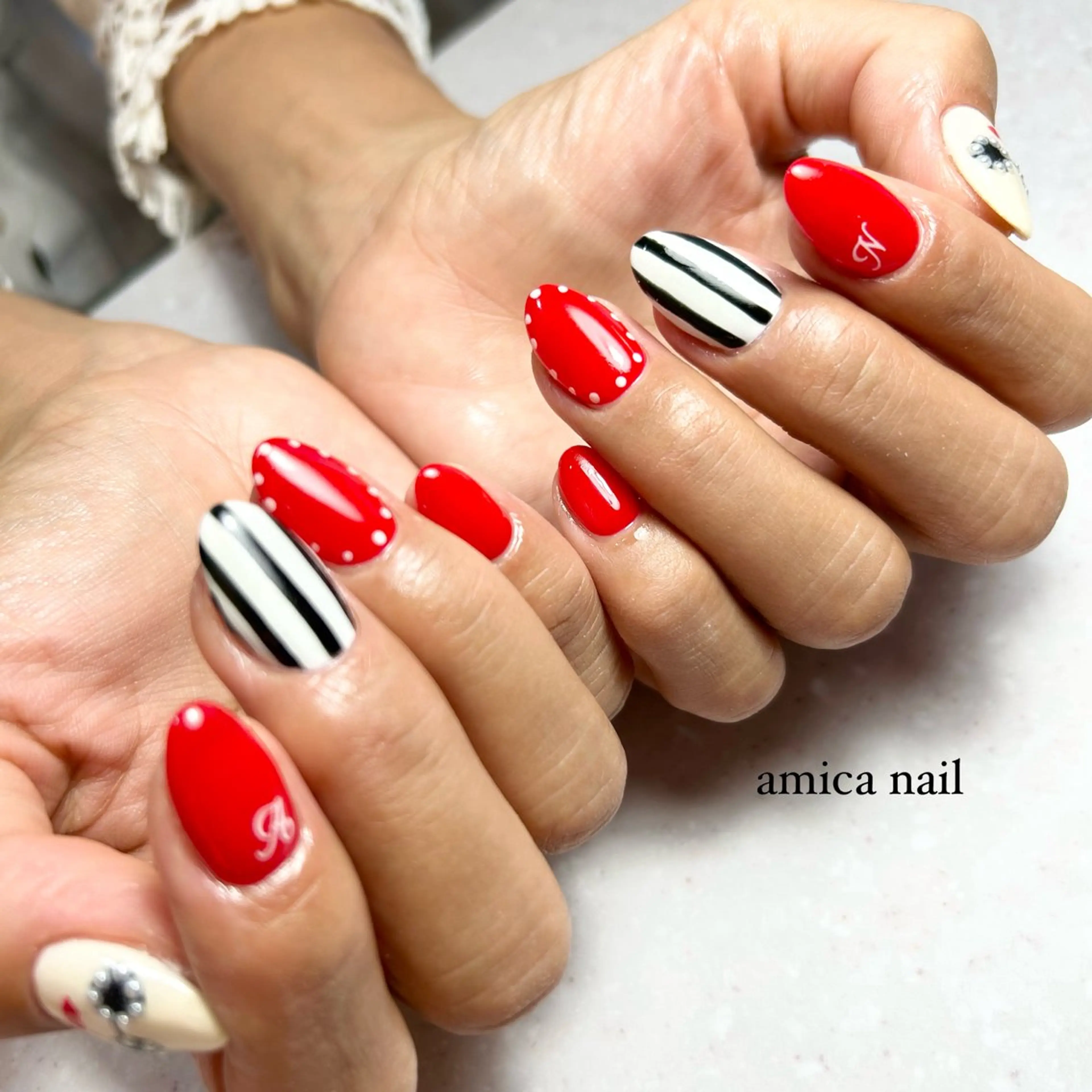 ネイル アートネイル ガーリー _amica nail_のネイルデザイン