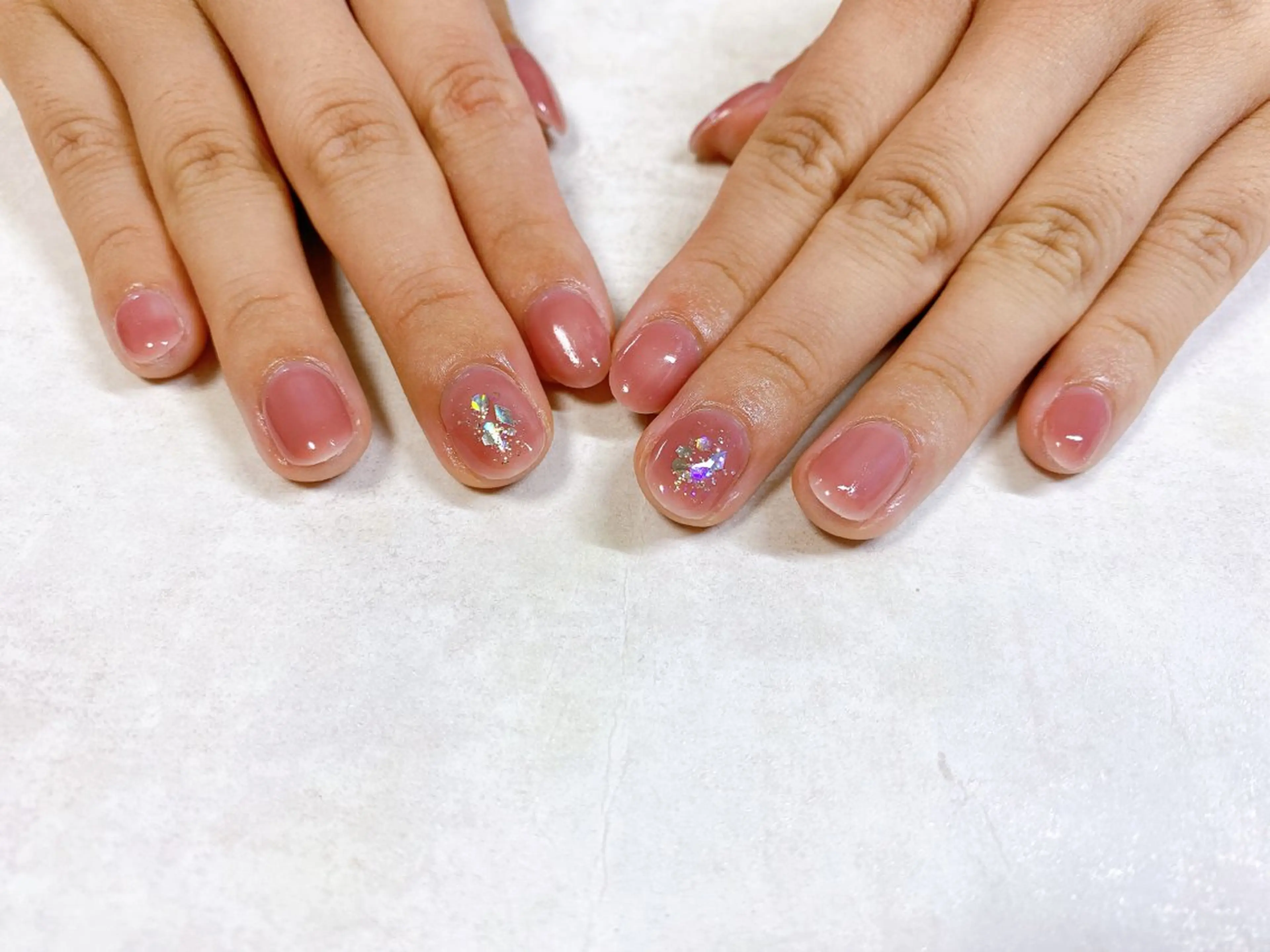 ネイル オーロラネイル フットネイル フレンチネイル ジェルネイル 韓国ネイル Mogu nail 二子玉川のネイルデザイン