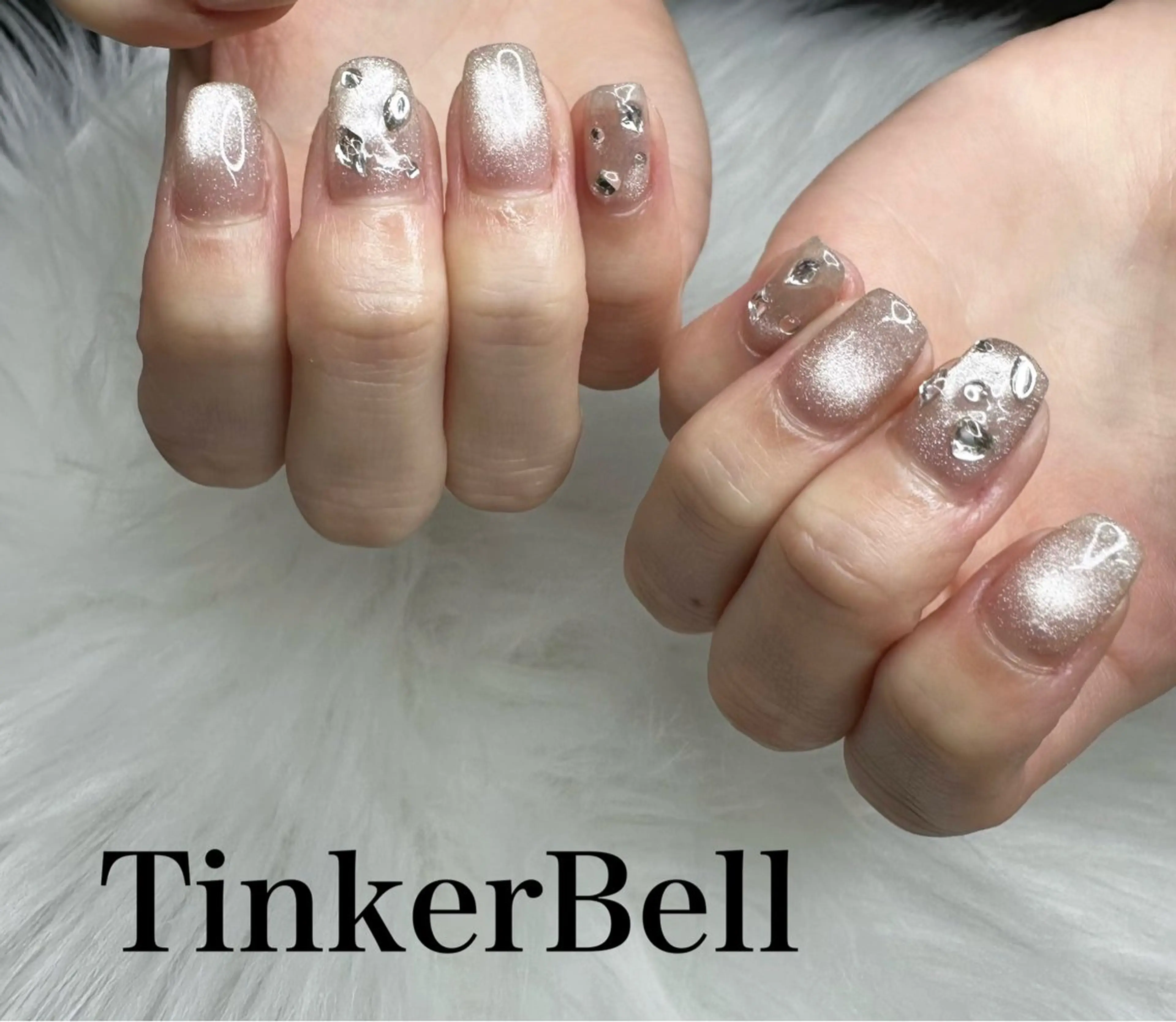 ネイル キラキラネイル マグネットネイル ハンドネイル Tinker Bellのネイルデザイン
