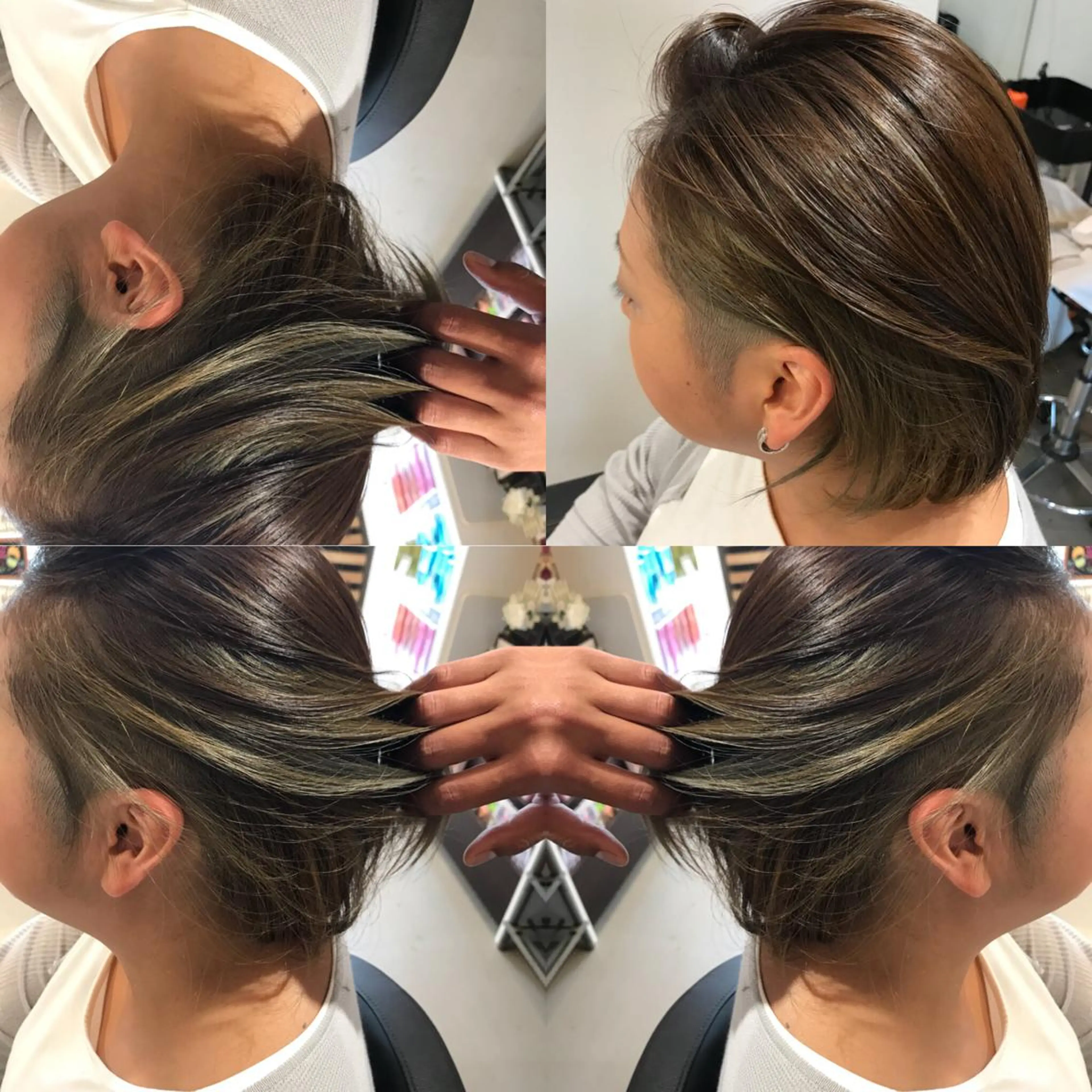 ショート カラー ハイライトカラー インナーカラー ハイライト ヘアカラー 大久保 隆蔵のヘアスタイル