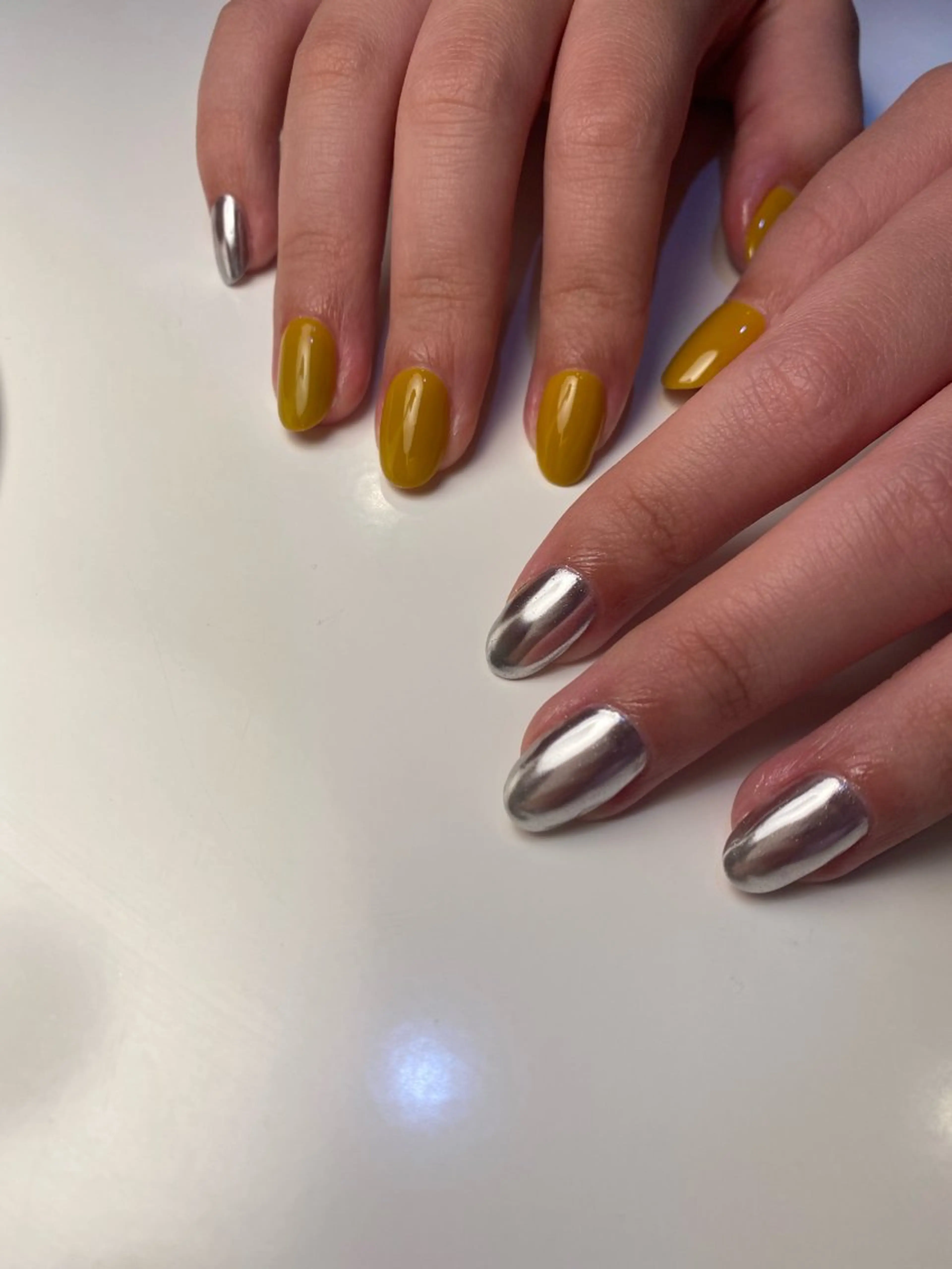 ネイル ミラーネイル ワンカラーネイル Yumi 広尾|恵比寿ネイルのネイルデザイン