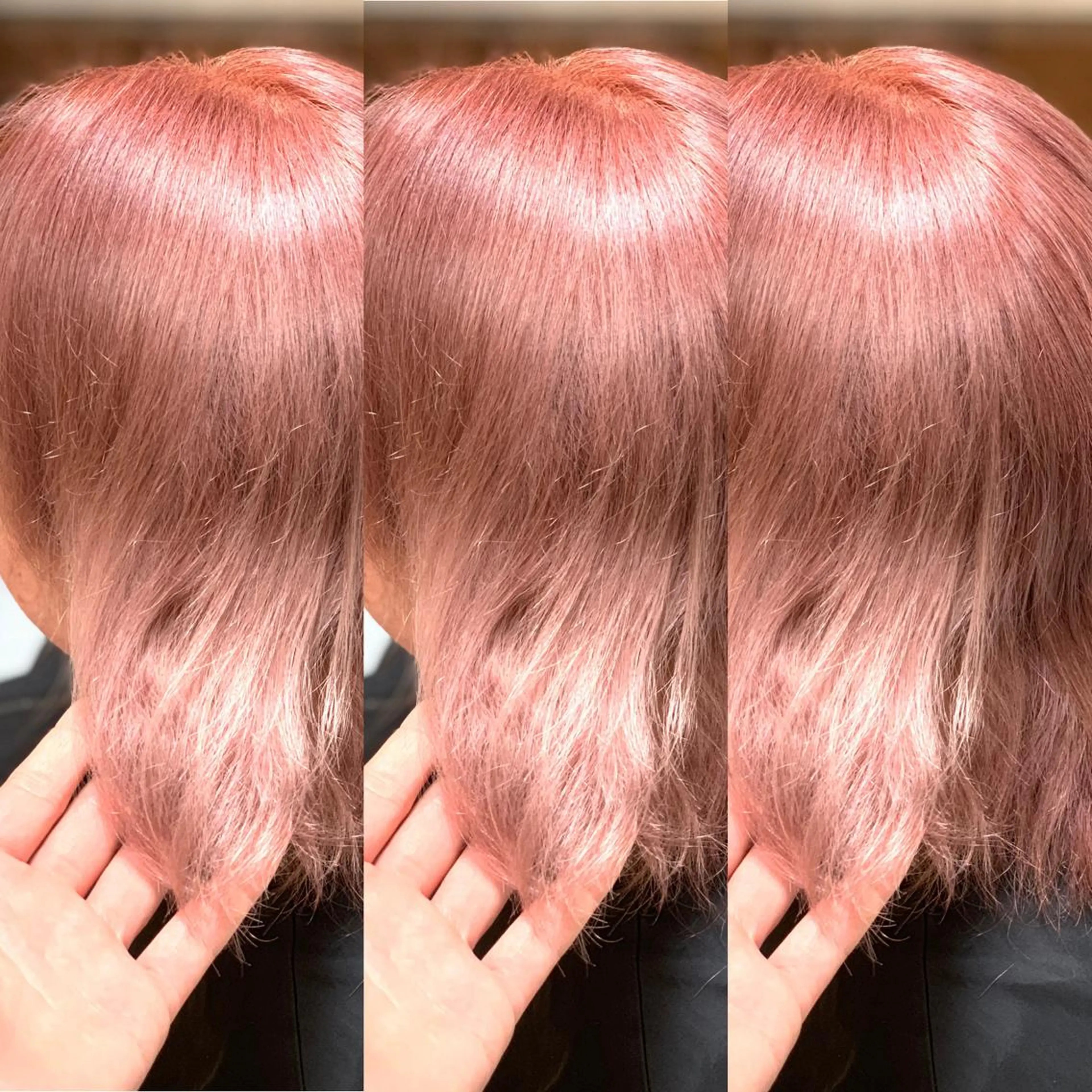 ミディアム カラー ピンクカラー 髪質改善/縮毛矯正 /ブリーチ矯正/岡部のヘアスタイル