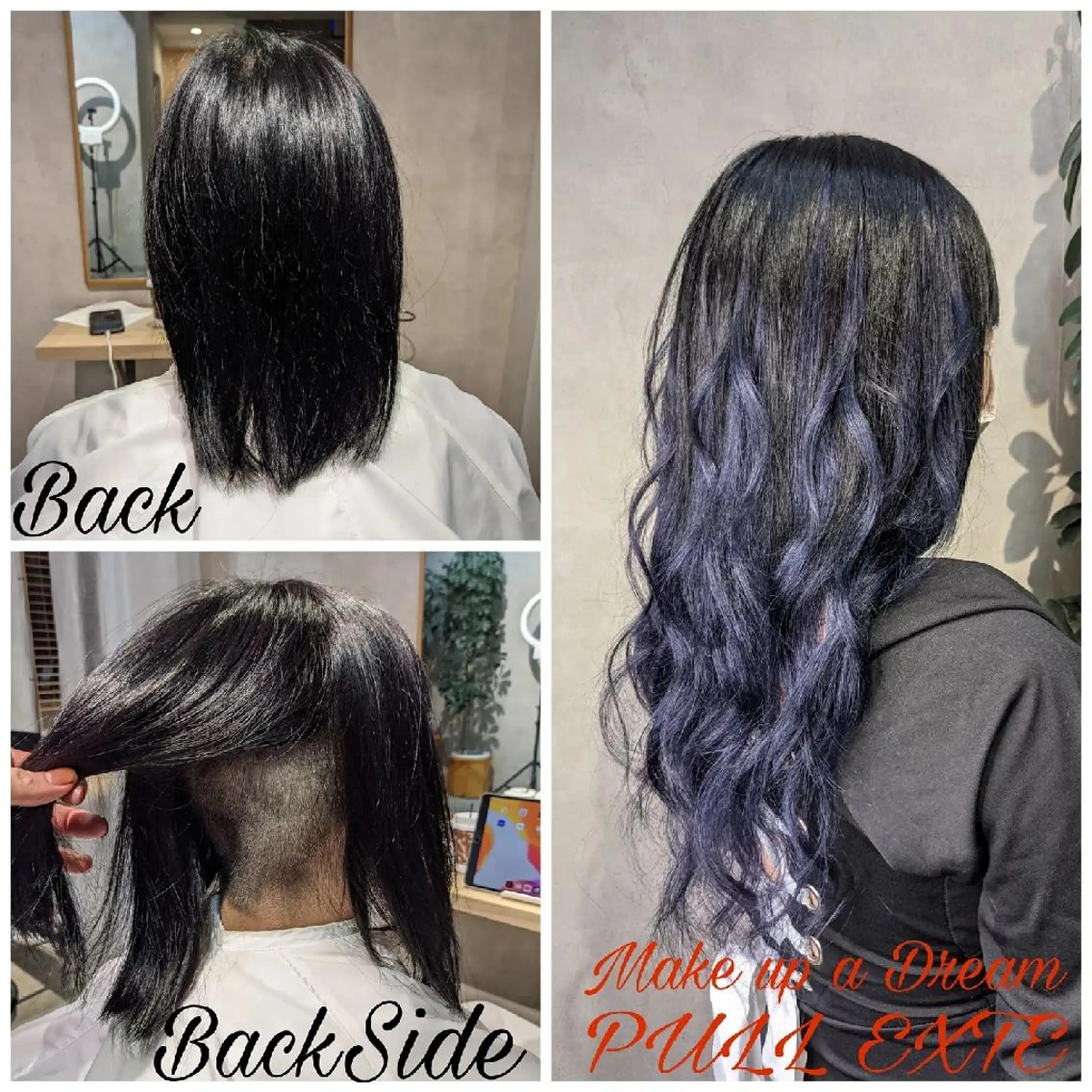 セミロング カラー ブルーカラー ブルーバイオレット バイオレットカラー エクステ 柏プルエクNo.1 🔆/松坂大輝のヘアスタイル