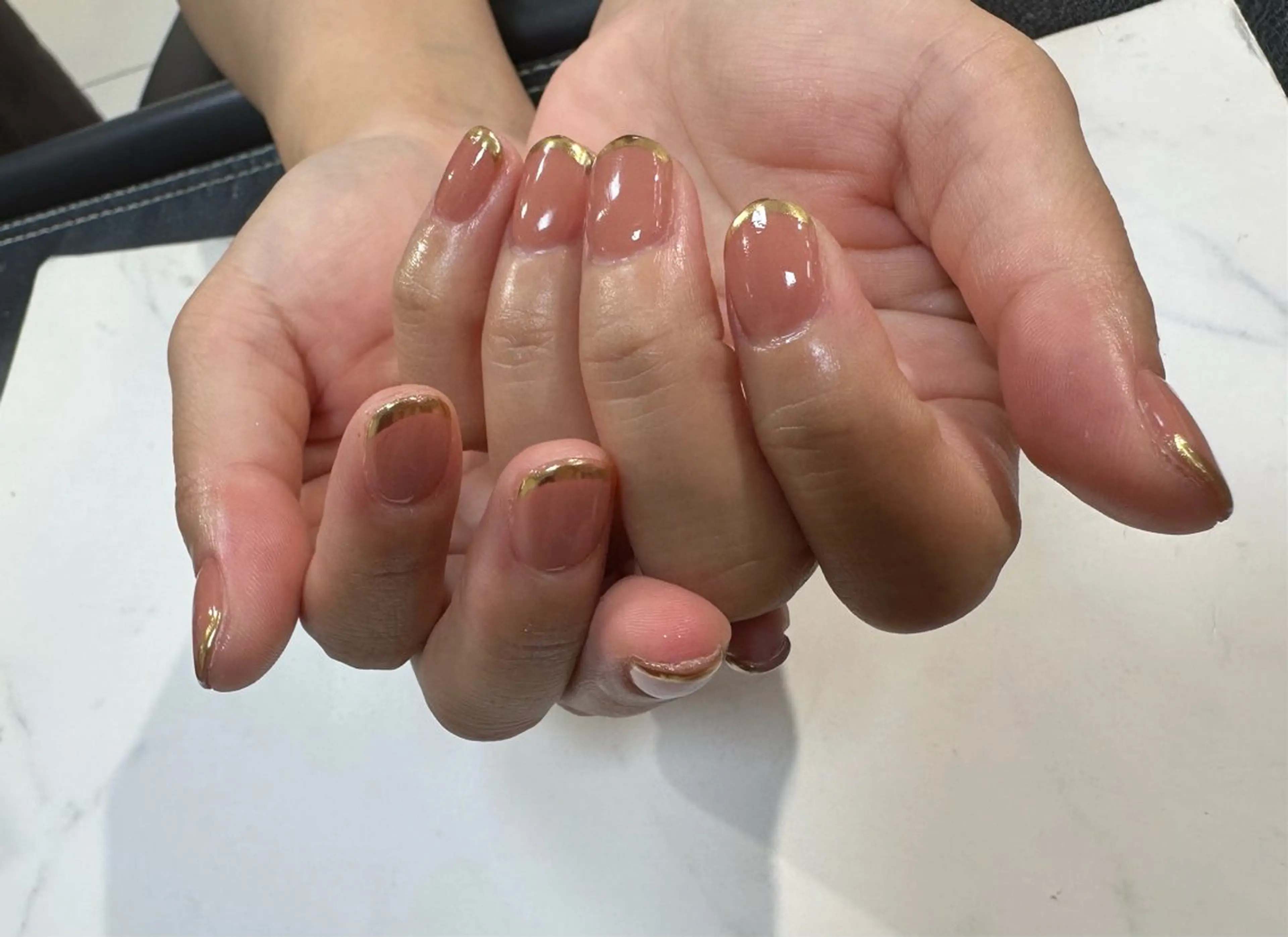 ネイル フレンチネイル ミラーネイル ハンドネイル LaViena姫路所属・e_nail 〜本格ケア〜のネイルデザイン