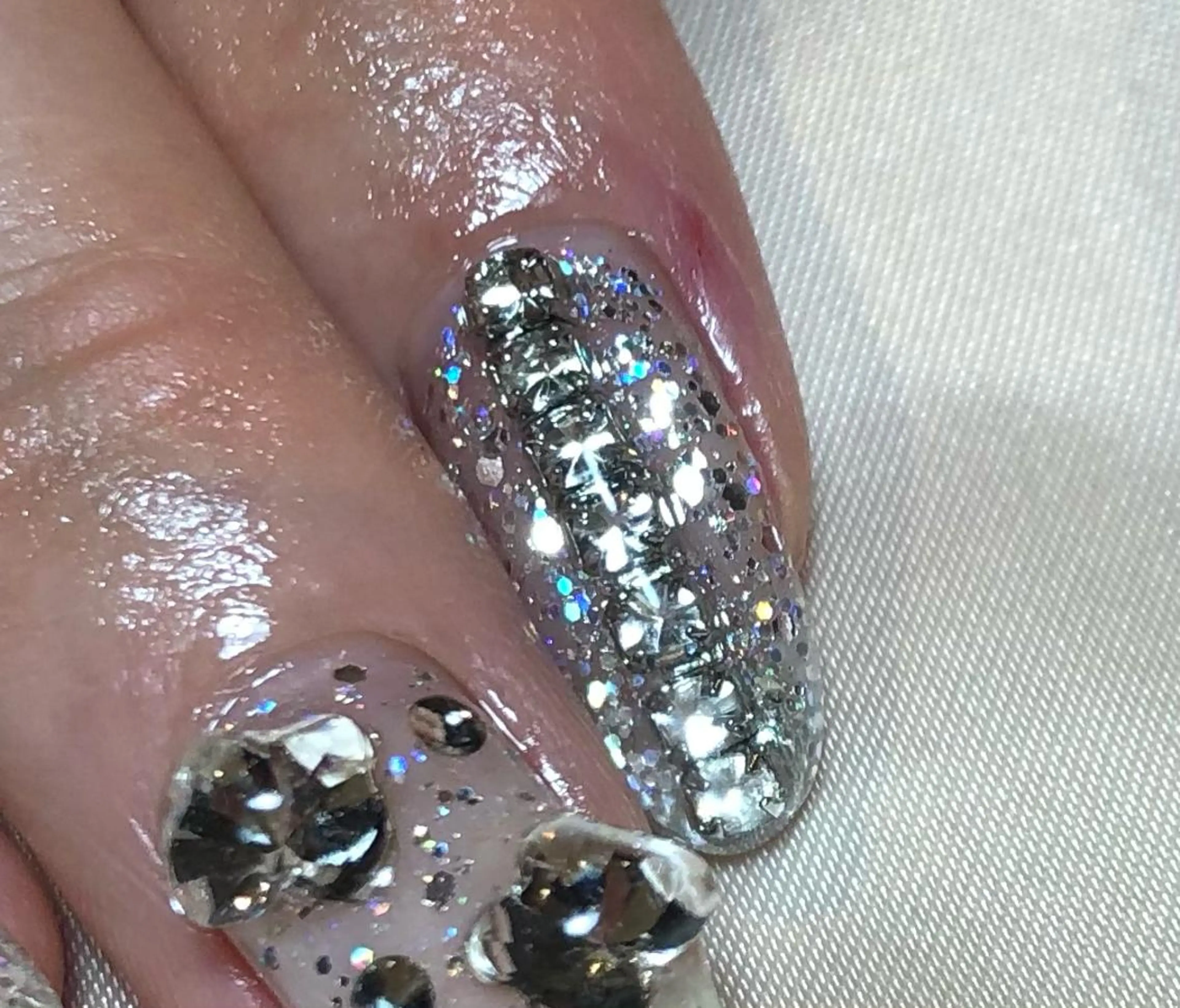 ネイル ラメ(グリッター) ハンドネイル ☽ ☾のネイルデザイン