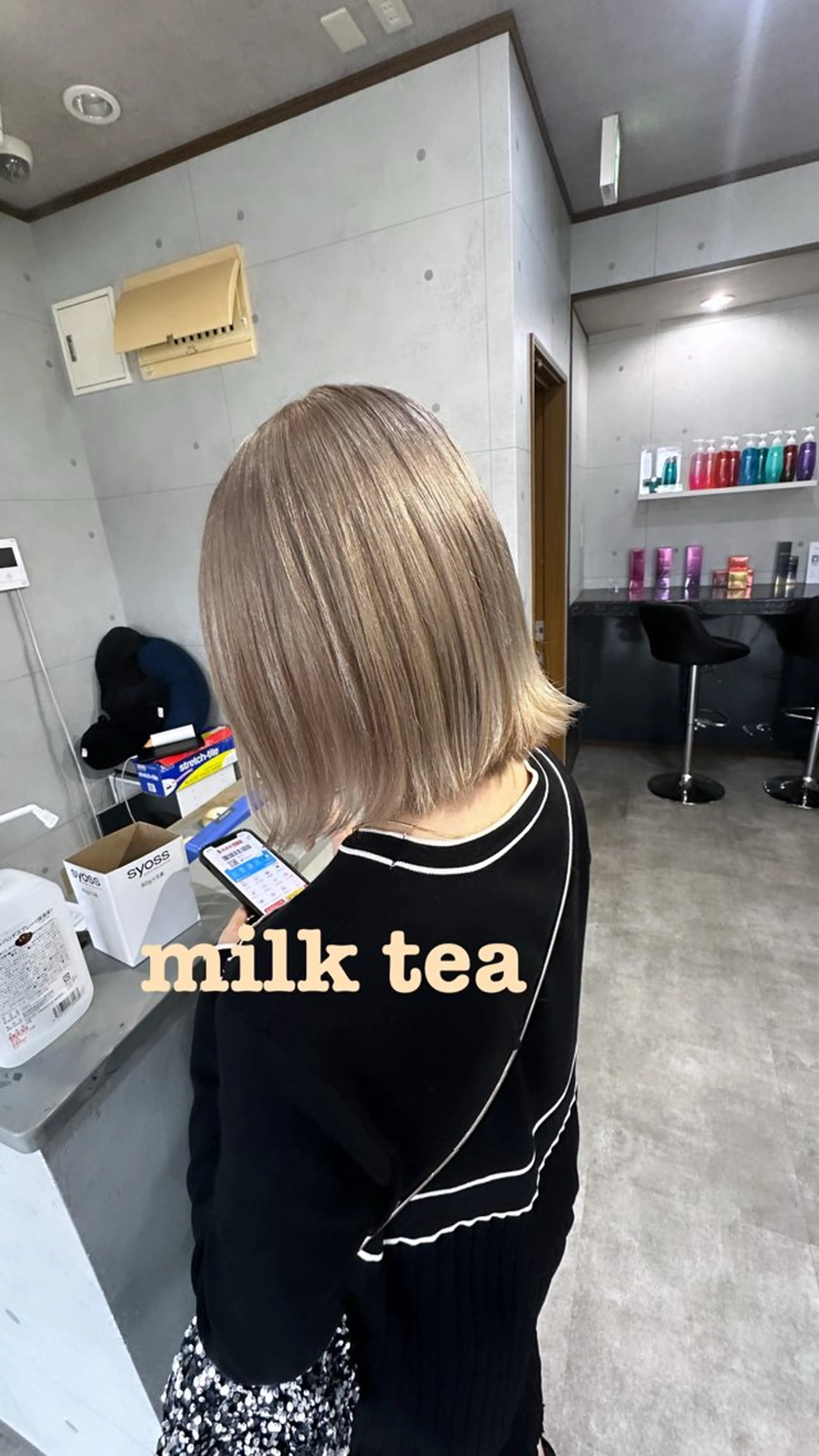 ミディアム ボブ 外国人風カラー ハイライト レイヤーカット REVE所属・REVE美容室 REVEマツエクのヘアスタイル