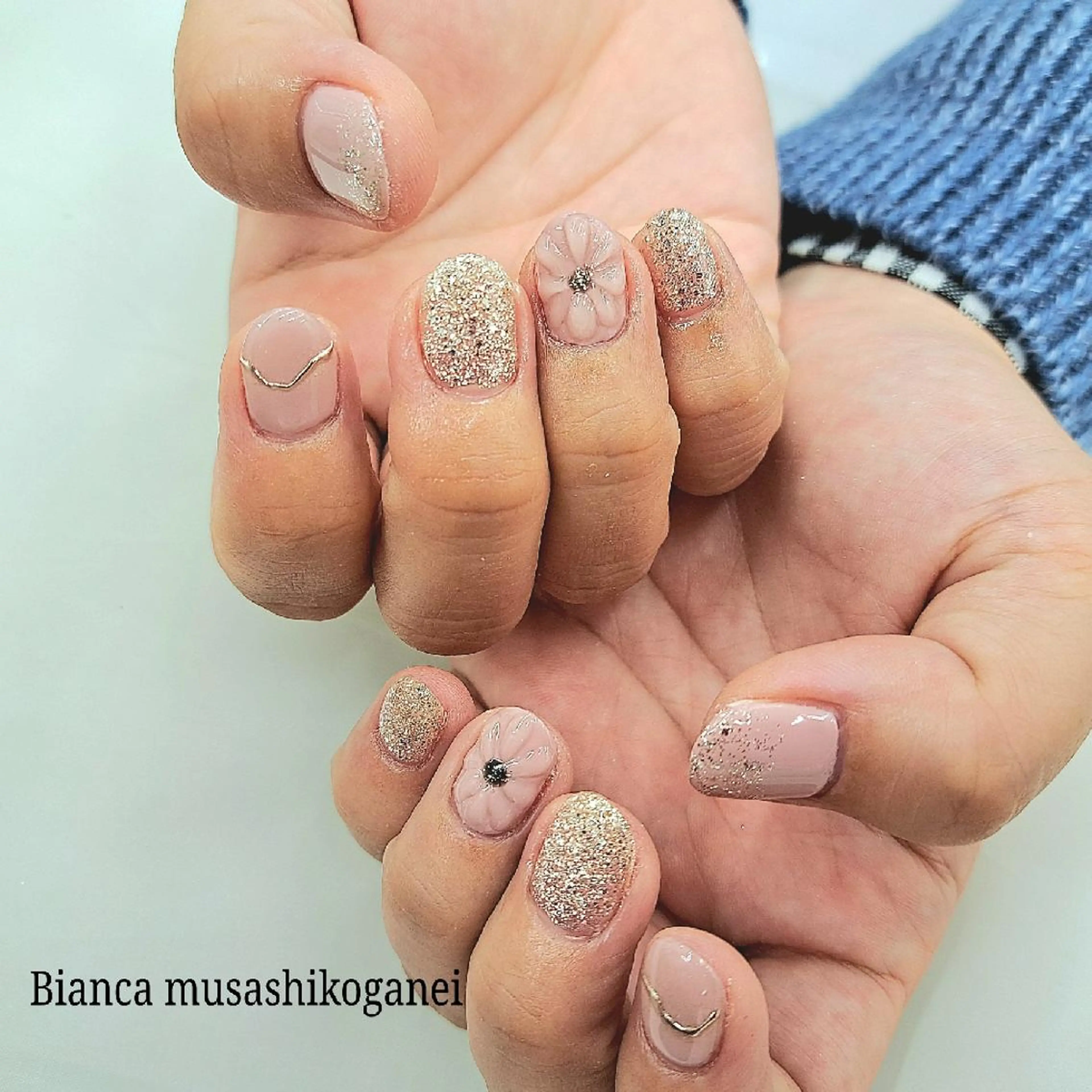 ネイル ピンク ぷっくりネイル ハンドネイル Bianca八王子 まえさだのネイルデザイン