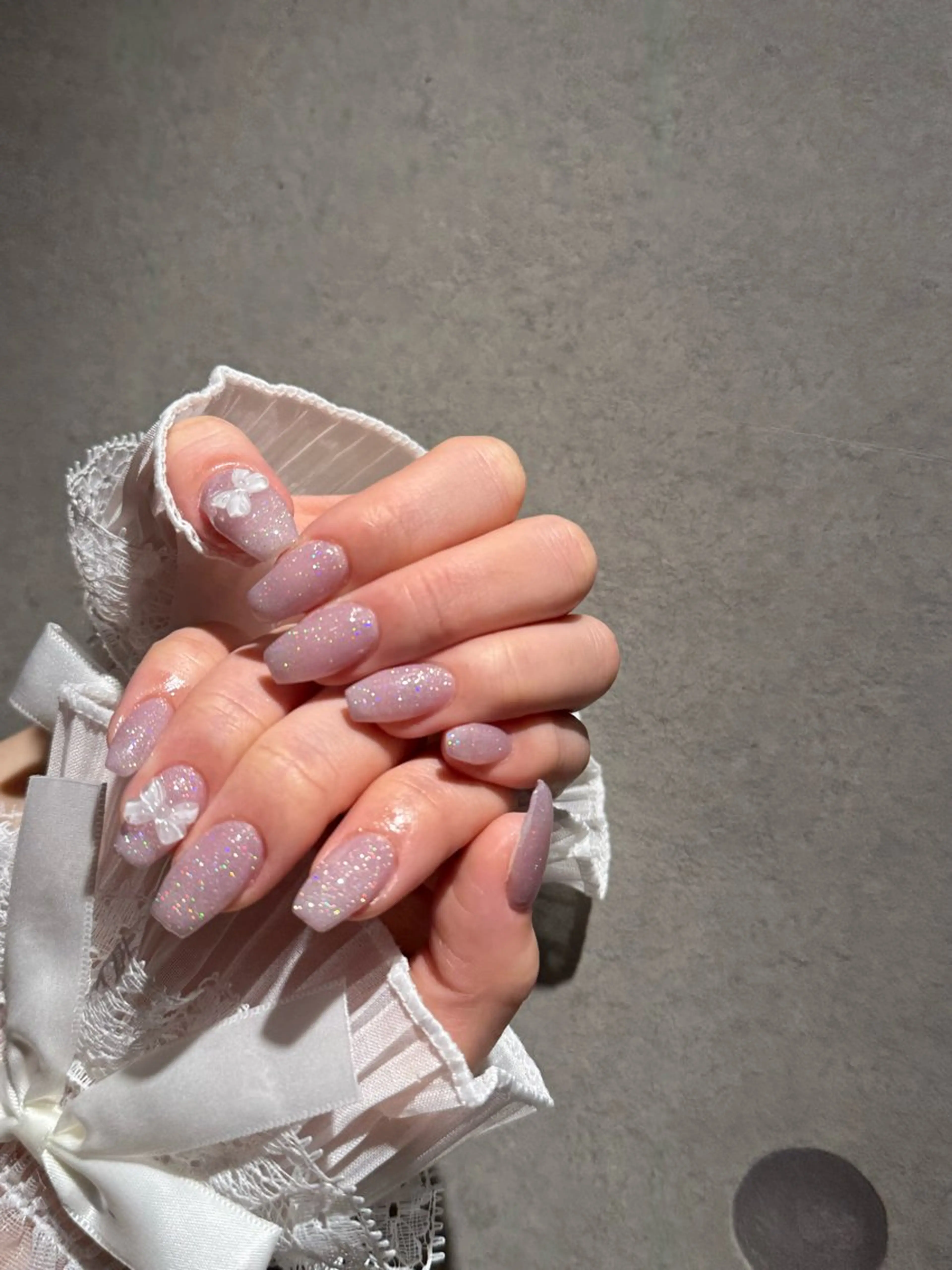 ネイル I-nailロング /ワンホン/キラキラのネイルデザイン