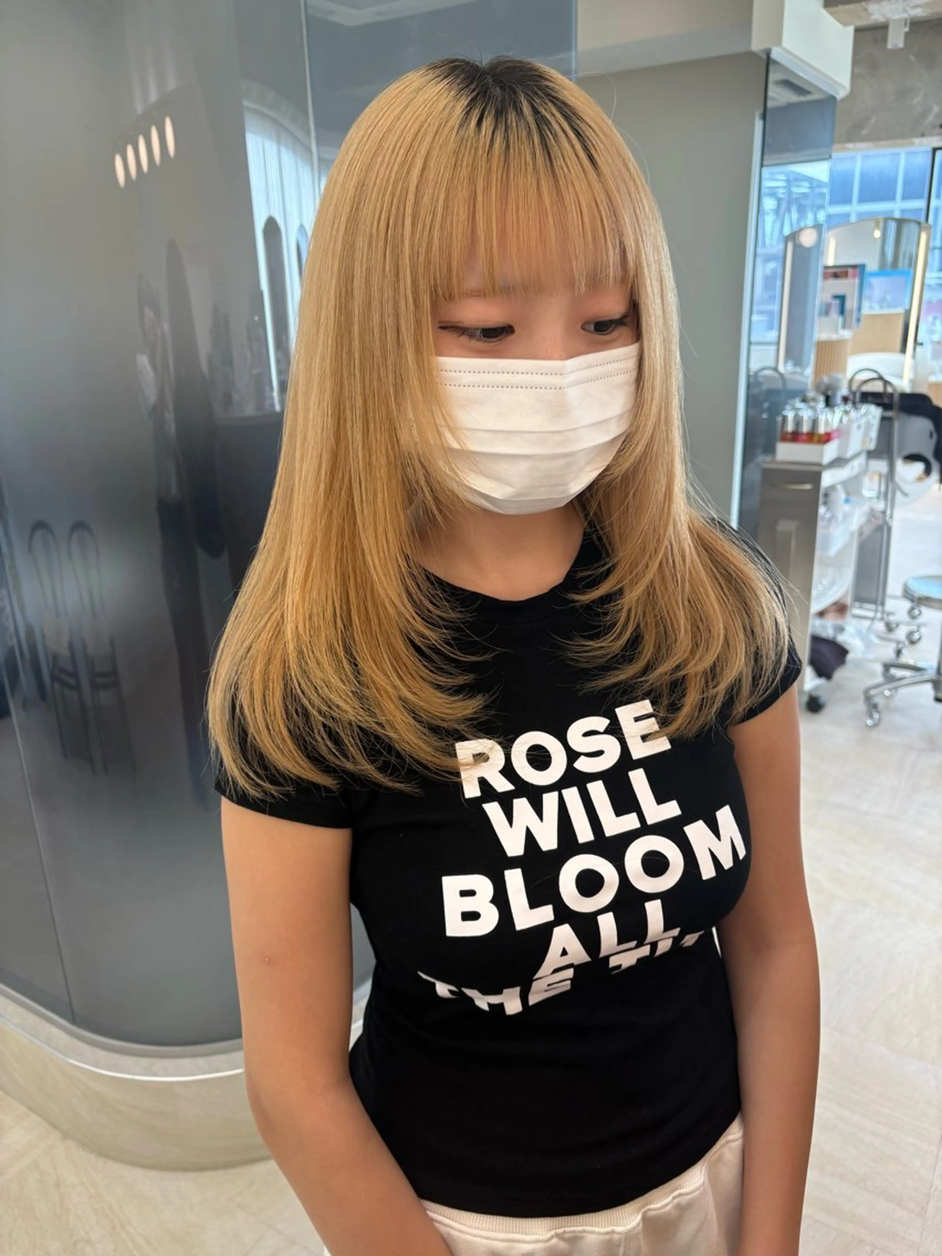 ミディアム ボブレイヤー ボブ レイヤーカット ヘアカラー ROMMY.所属・ナギサ/本厚木/ ボブ/ミディアム🤍のヘアスタイル