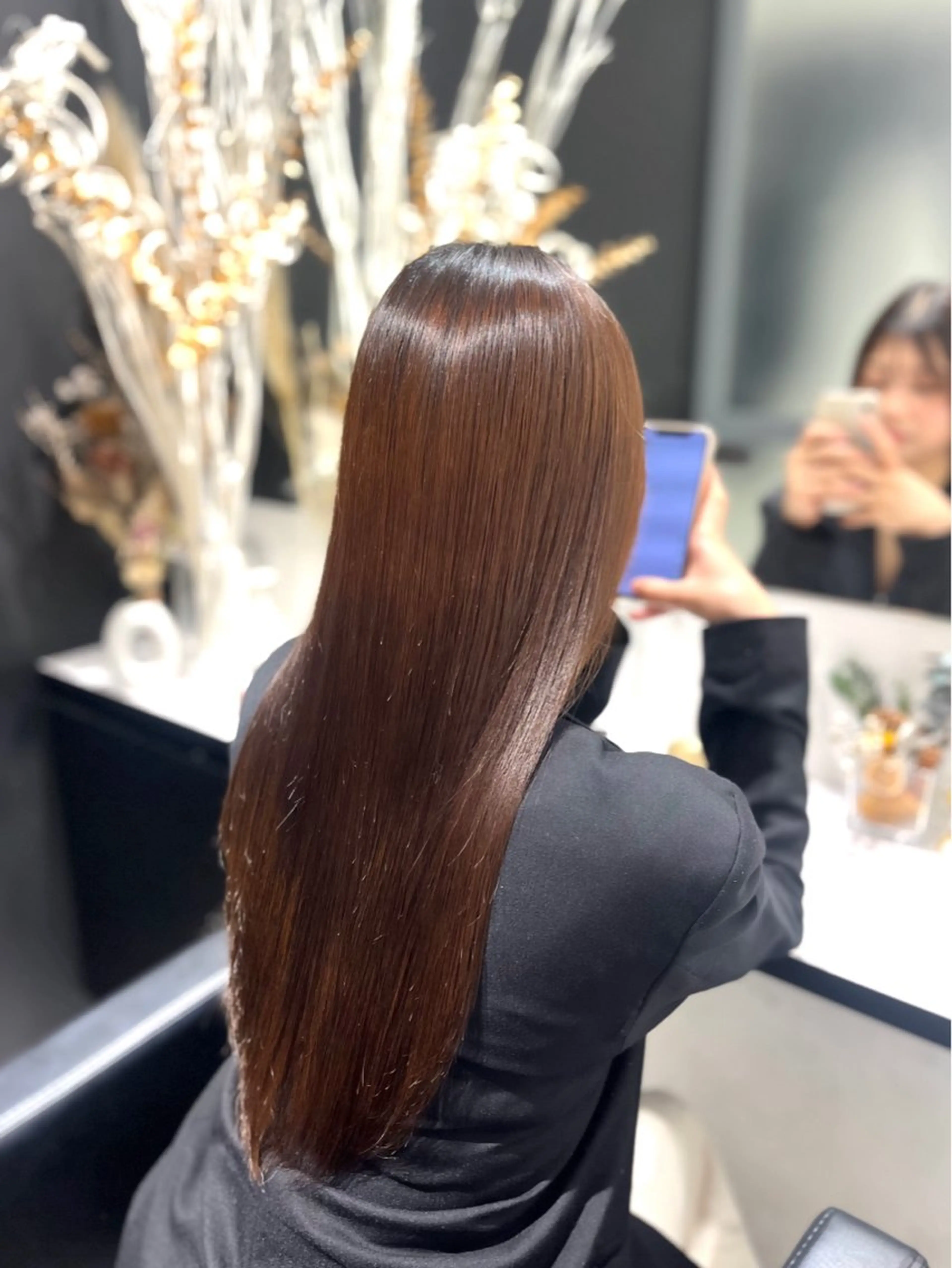 ロング パーマ 縮毛矯正 トリートメント 髪質改善/縮毛矯正 艶カラー/珠聡のヘアスタイル