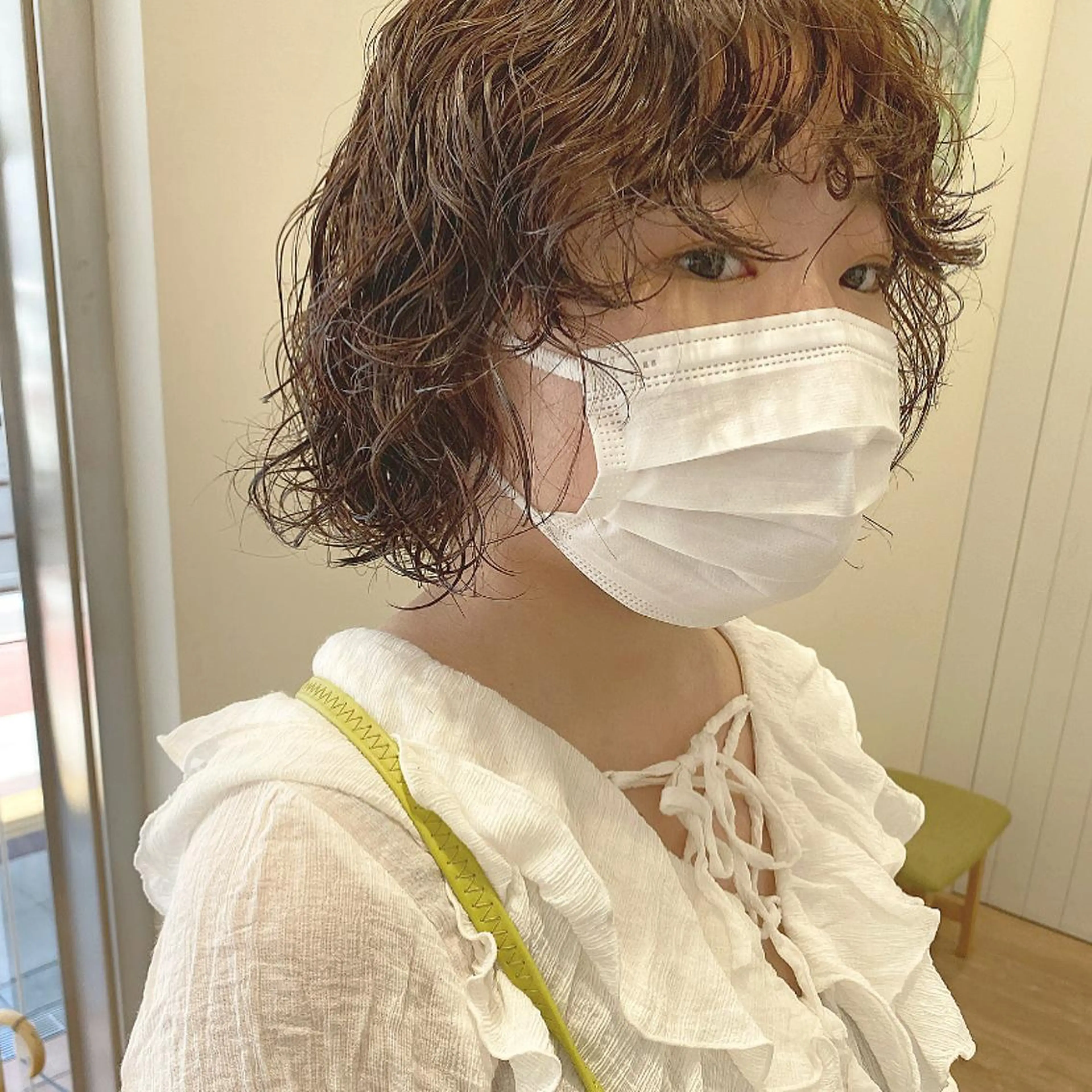 💫🐻リキッドパーマ＋カット🐻💫ゆるふわ​〜​しっかりくるくるまでご相談ください♪薬剤の臭い軽減ショートスパ付きの写真