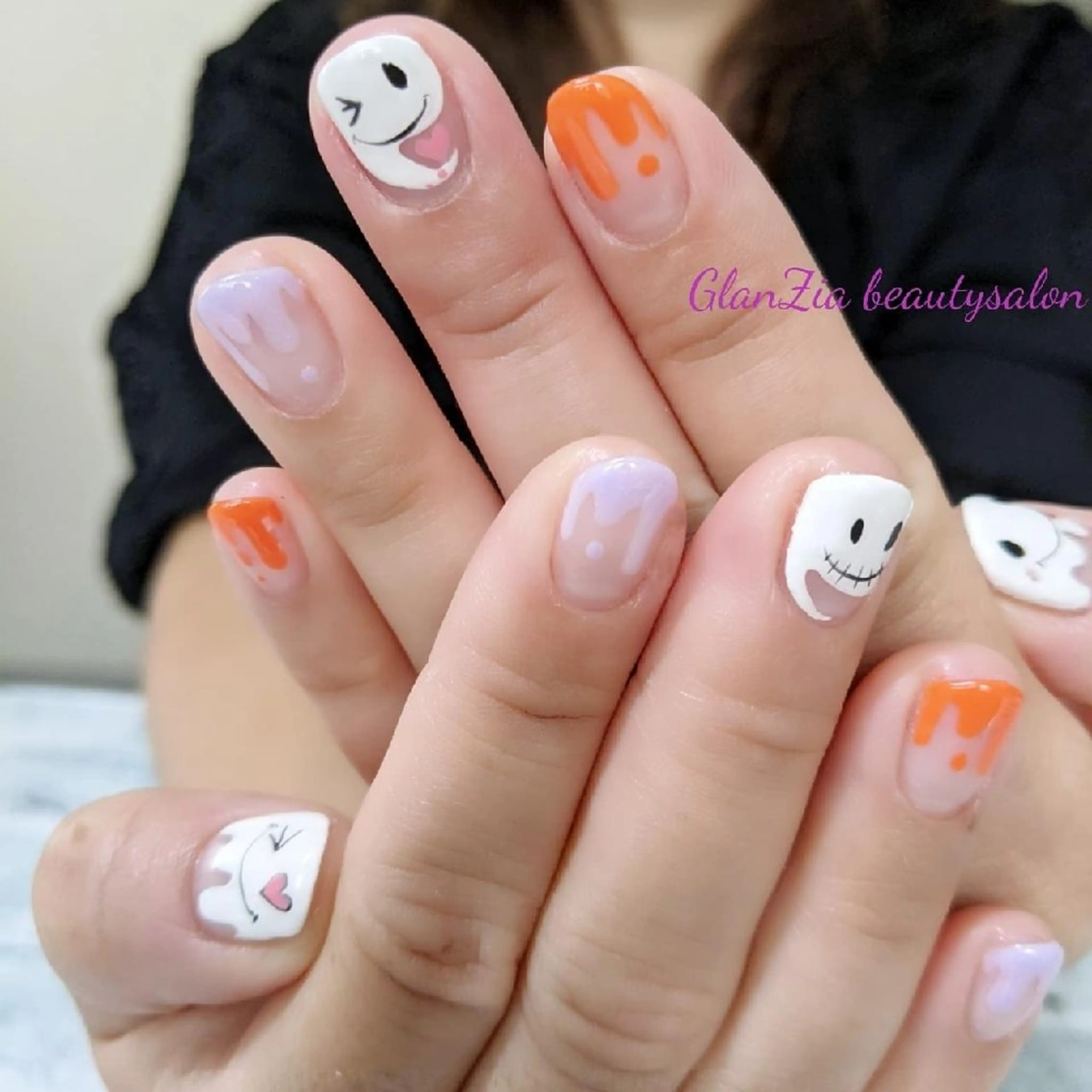 ネイル アートネイル オーロラネイル フラワーネイル フレンチネイル グラデーション 南流山 ネイルサロン グランツィア のネイルデザイン