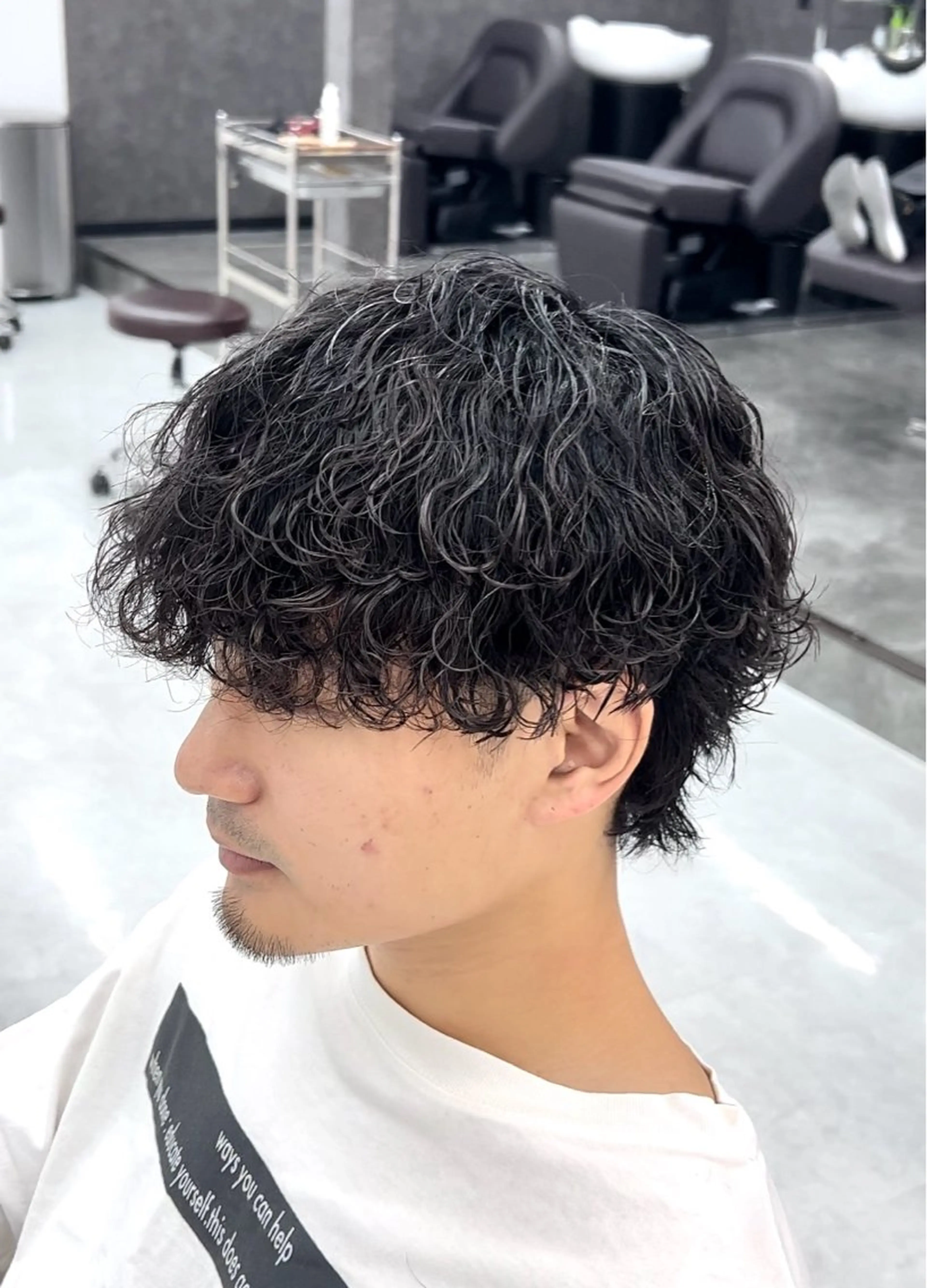 ショート パーマ ヘアアレンジ メンズ マッシュウルフ マッシュ メンズパーマ 波巻きパーマ メンズウルフカット カット パーマ フウト/メンズカット /メンズパーマのヘアスタイル
