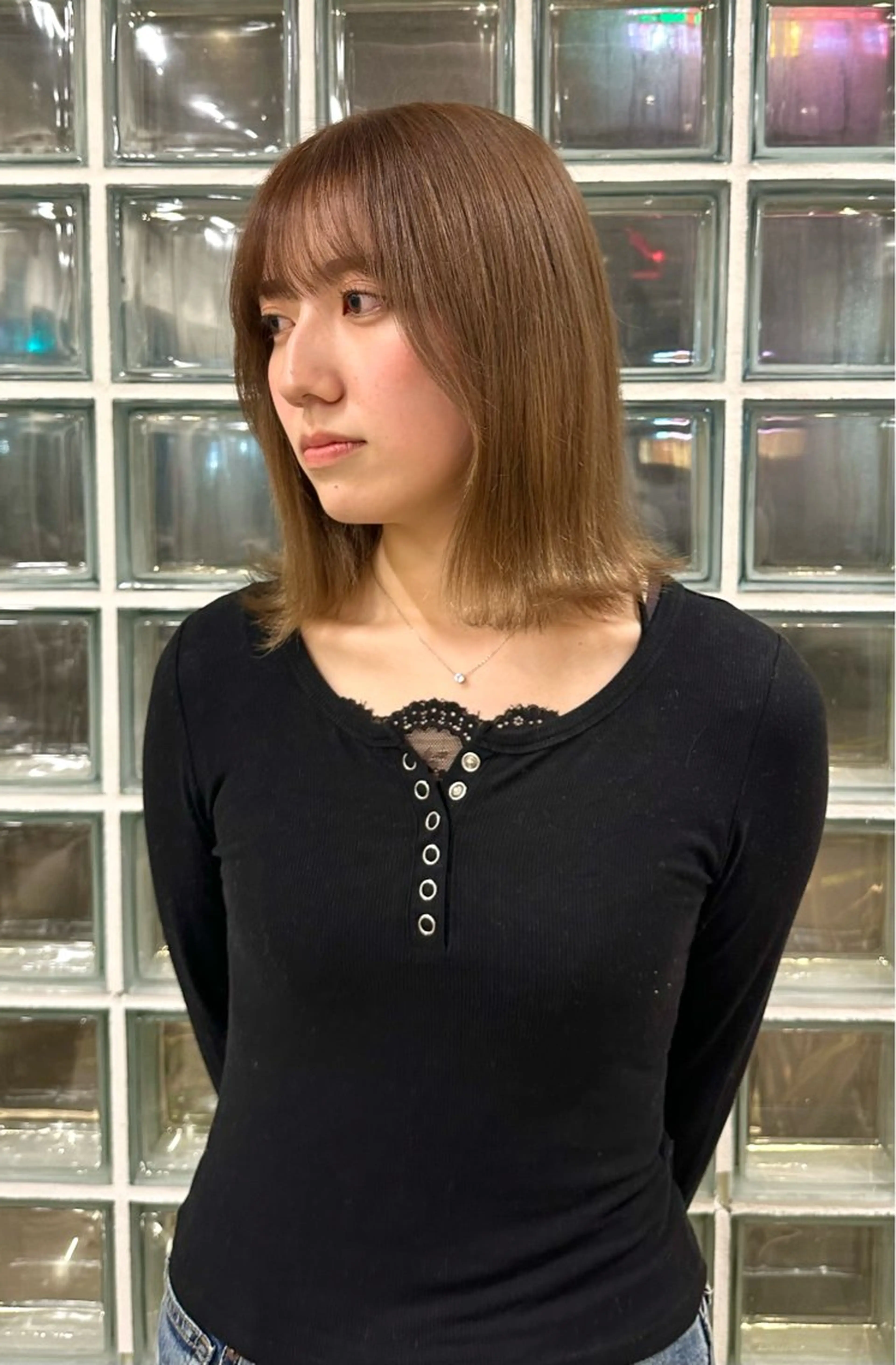 ミディアム ヘアカラー 遠藤 日和のヘアスタイル