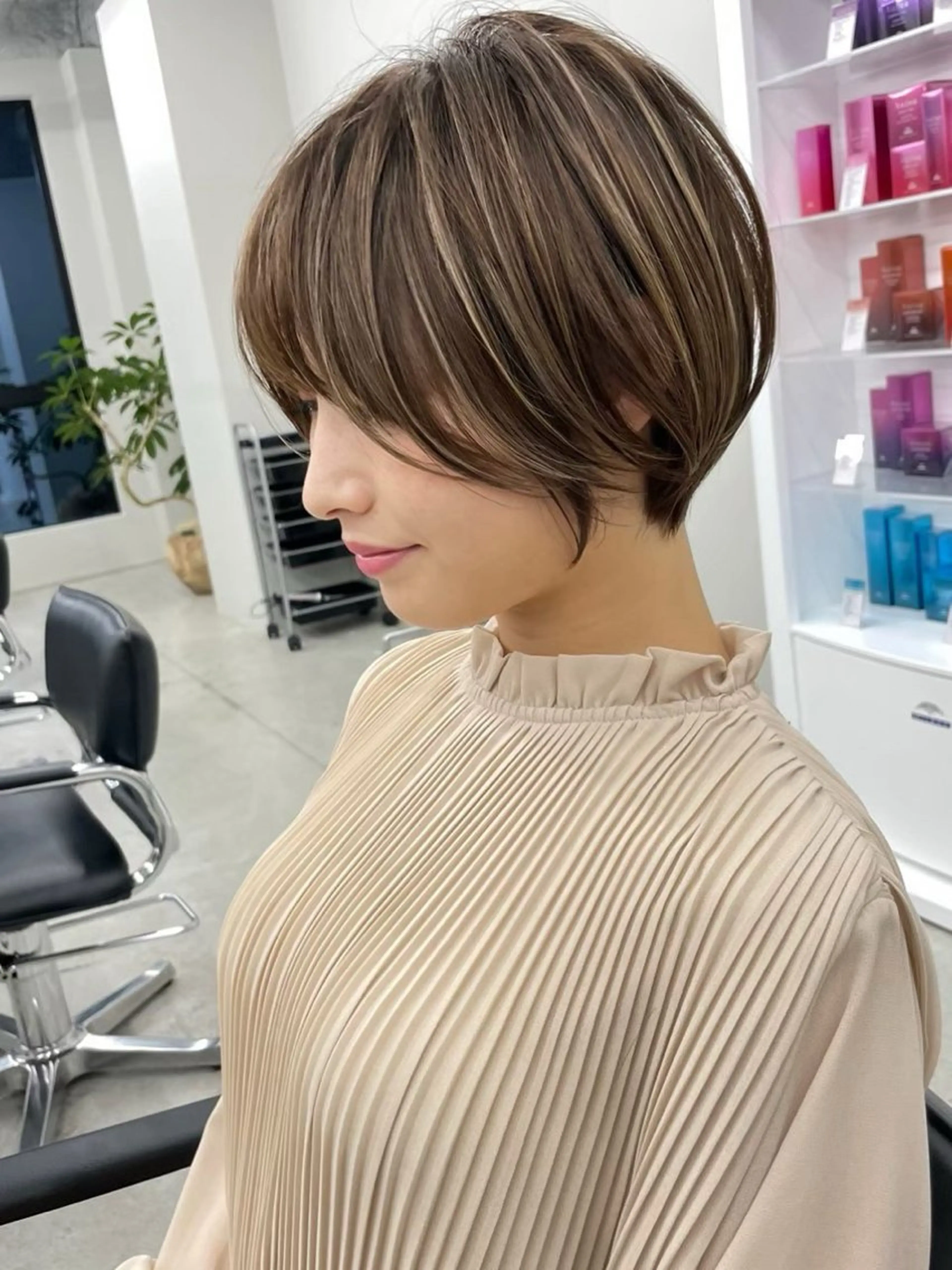 ショート カラー カット ヘアカラー ハイライトNo.1☆ ゆうのヘアスタイル