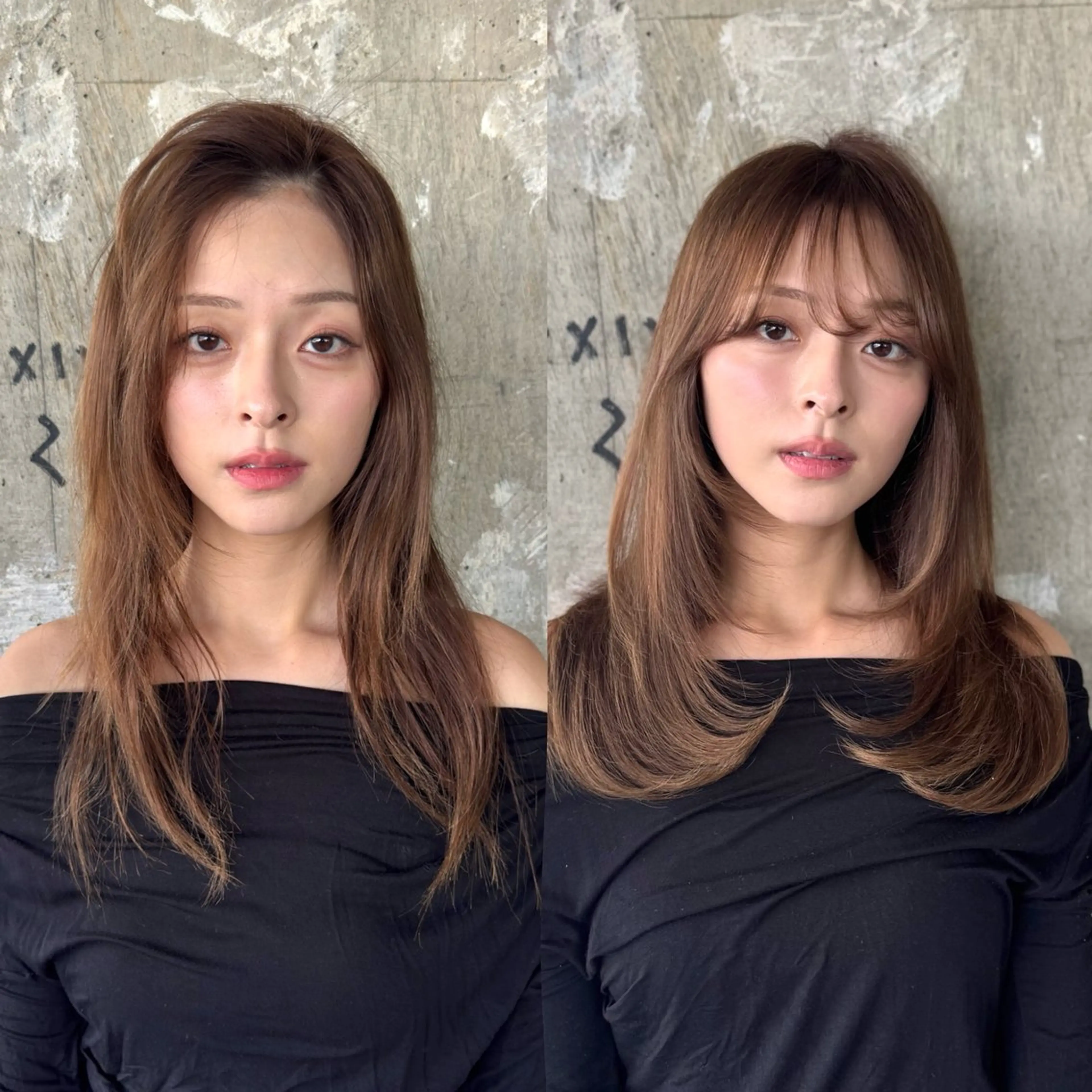 セミロング パーマ セミロングパーマ ストレートパーマ パーマ パーマ、ストレート 🫧ちひろ🫧のヘアスタイル