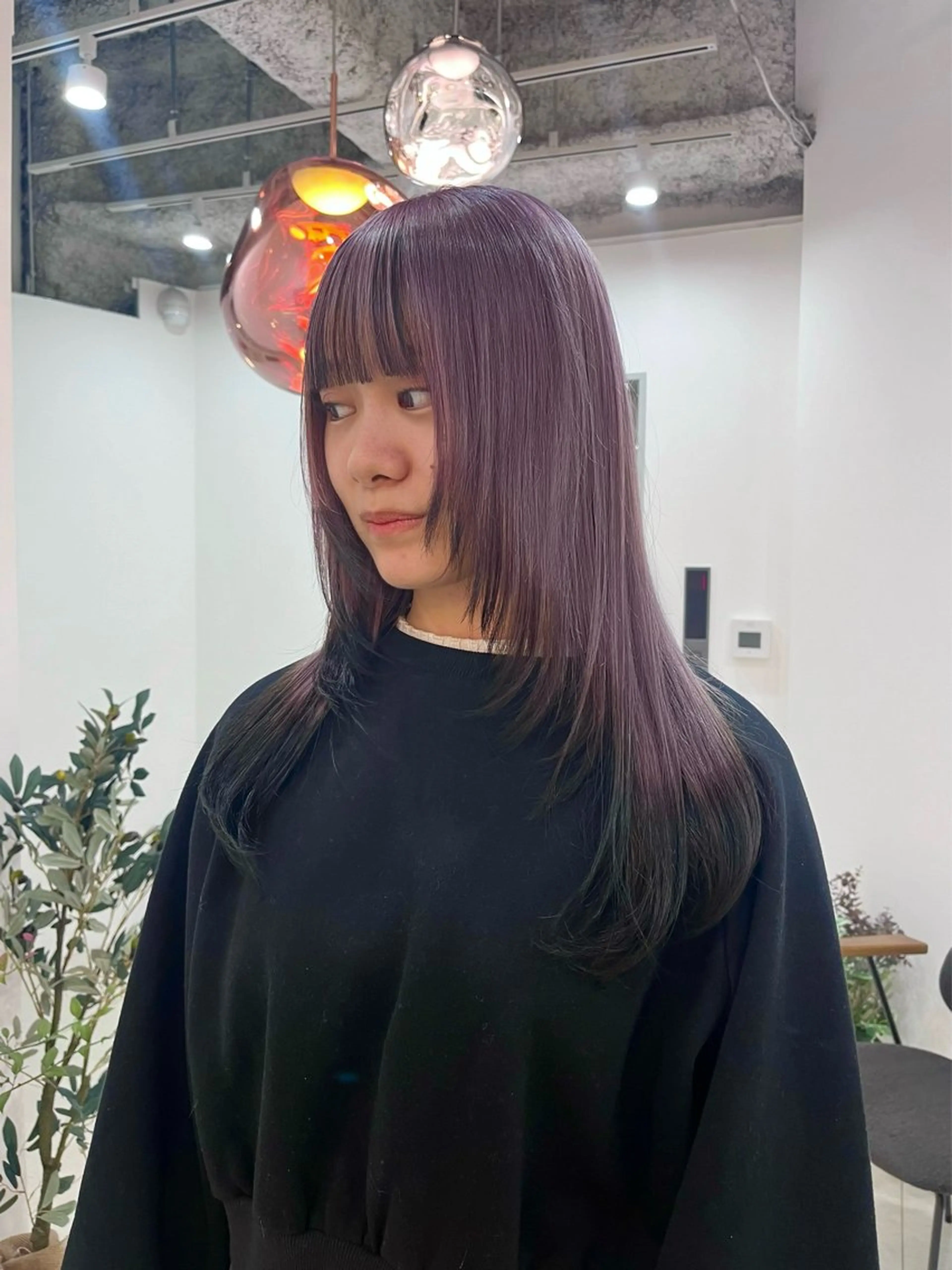 ロング カラー ブリーチ デザインカラー ラベンダーカラー ピンクカラー ピンクラベンダー レイヤー🩵透明感 ೀユイ🌙のヘアスタイル