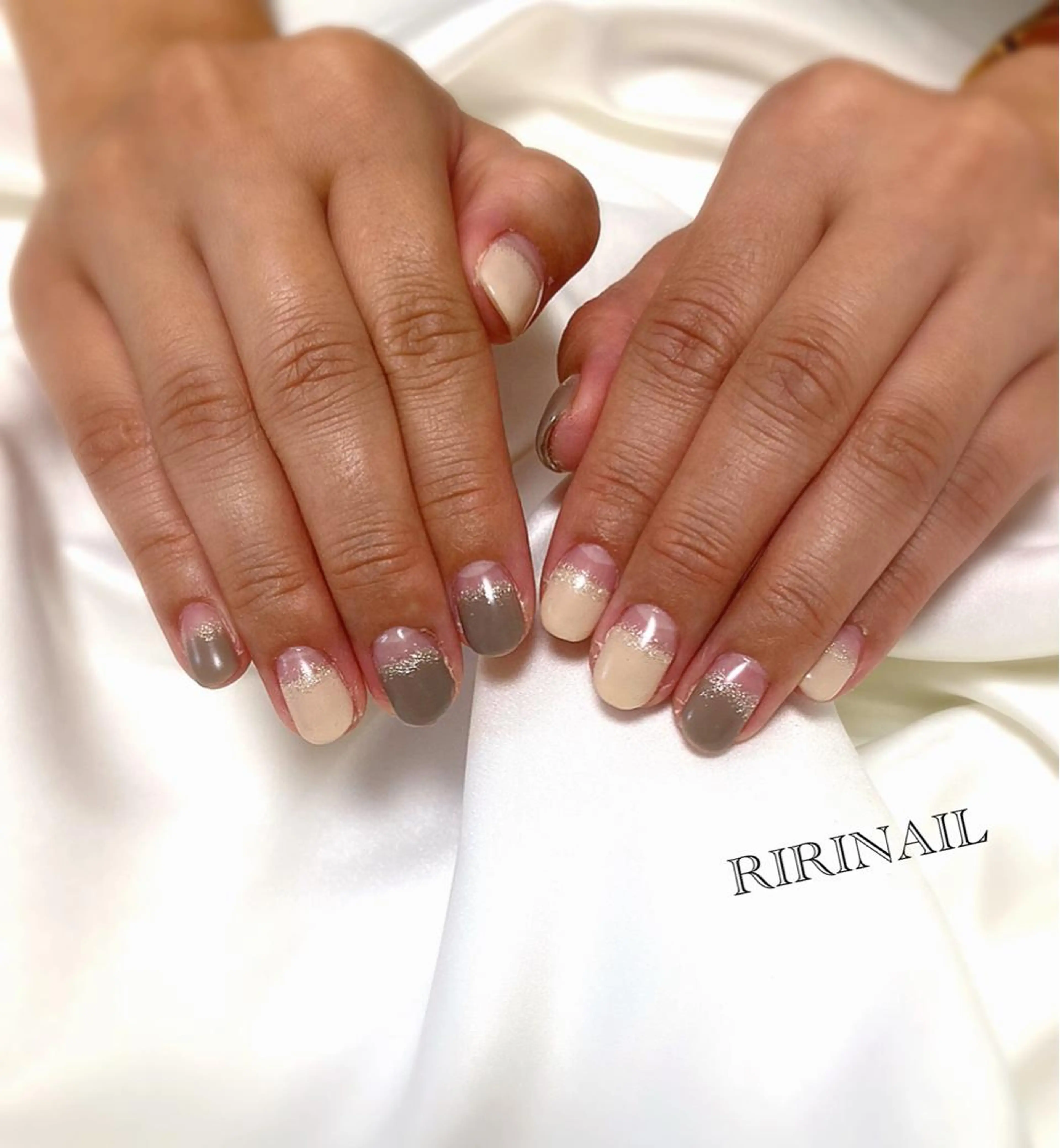 ネイル ブラウン クリアネイル フレンチネイル ホワイト RIRI NAIL♡のネイルデザイン