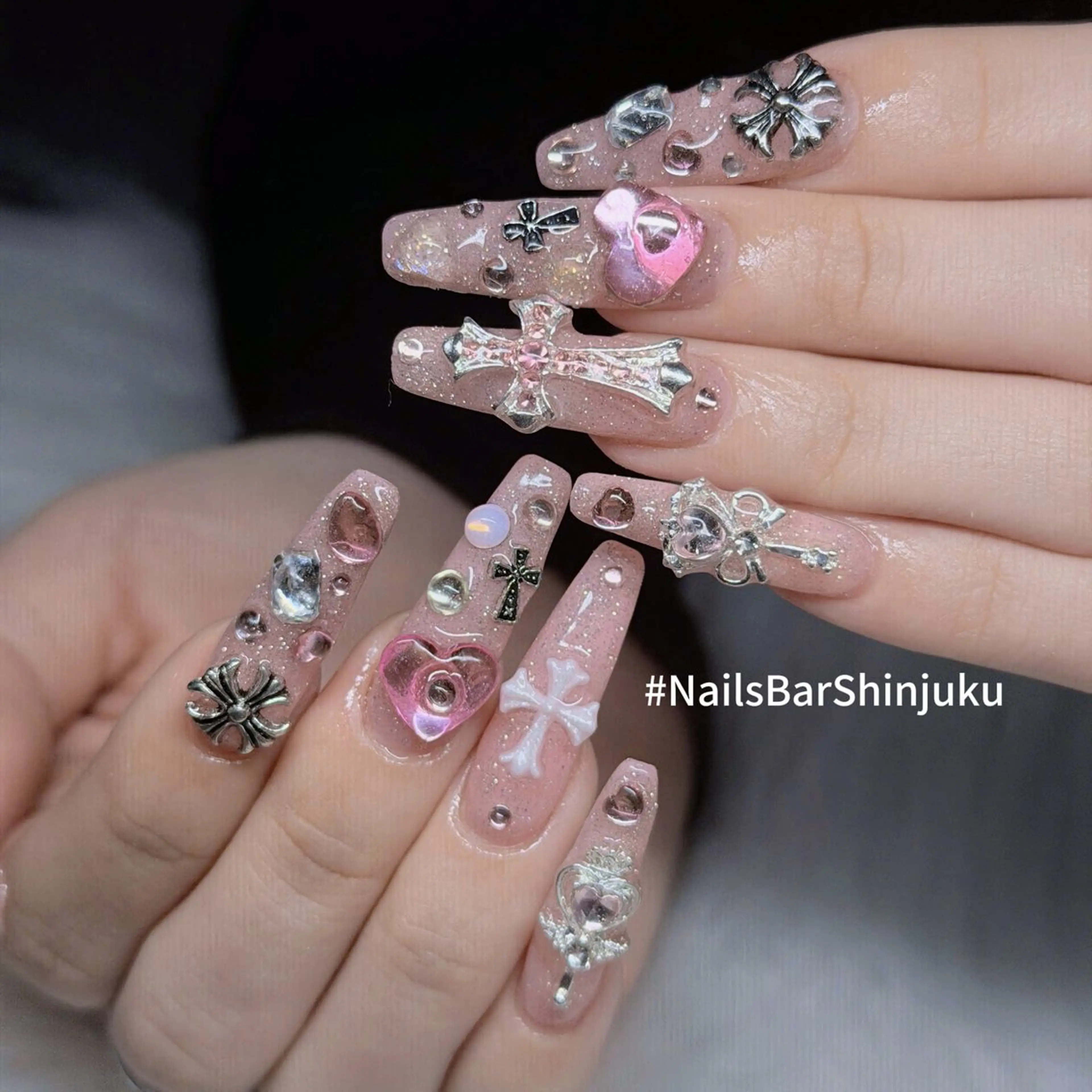 ネイル 長さ出し フレンチネイル ジェルネイル 韓国ネイル ロングネイル NAILS BAR SHINJUKUのネイルデザイン
