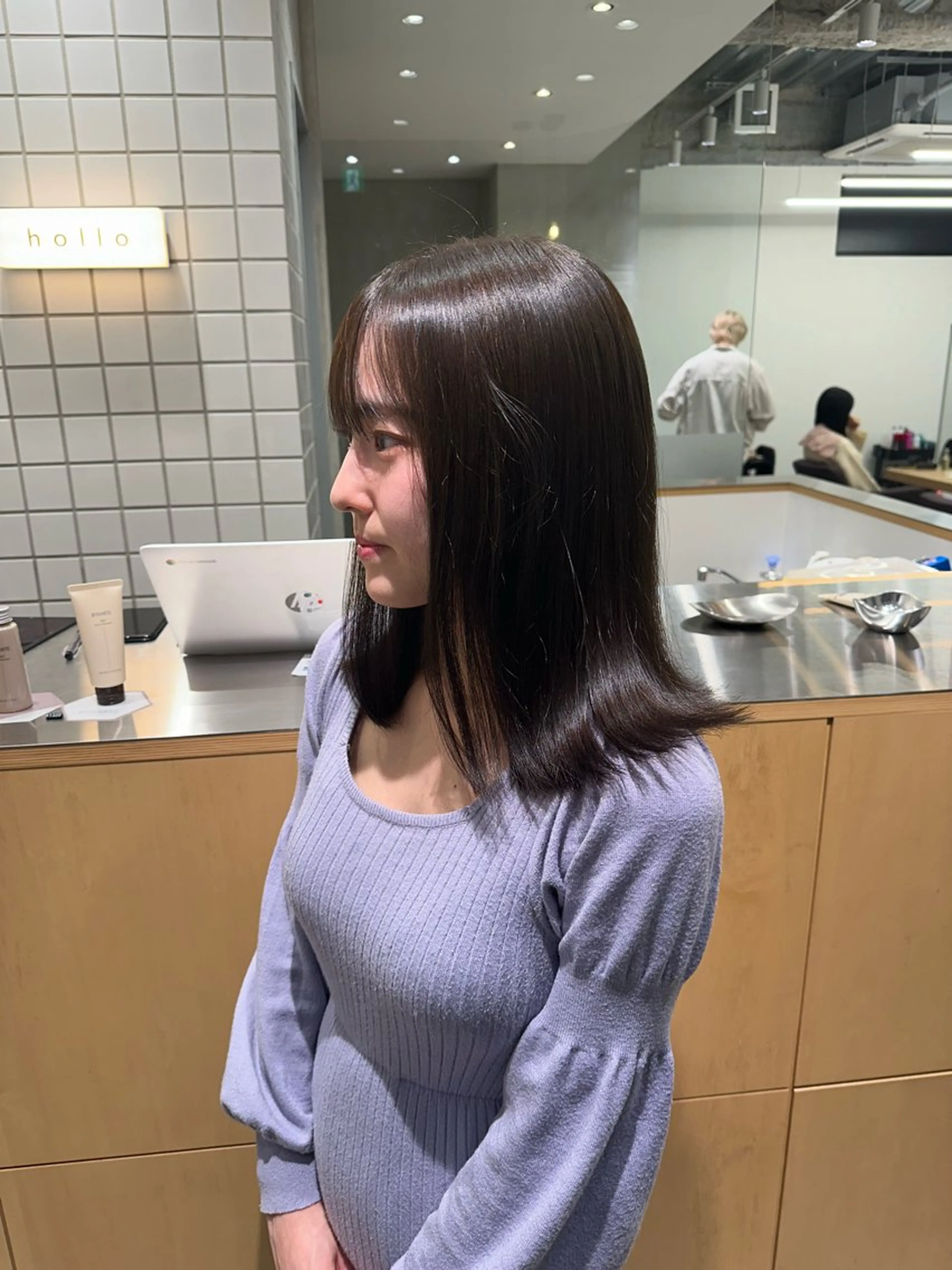 セミロング ヘアカラー 🍇透明感カラー/ カットひかる🍒のヘアスタイル