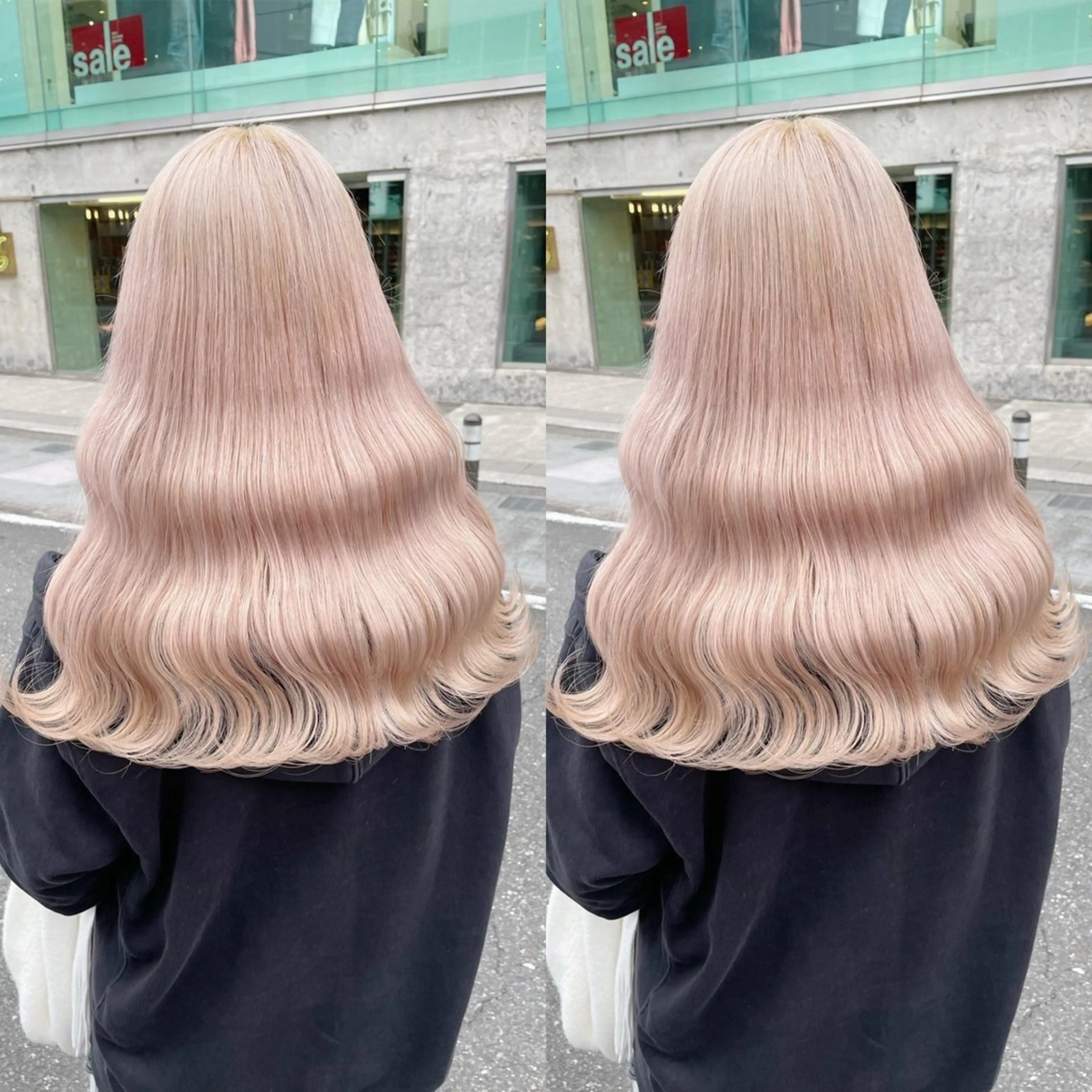 ロング カラー ベージュカラー ピンクカラー ピンクベージュ ホワイトピンク ホワイトピンクベージュ ヘアカラー トリートメント ヘアセット ブリーチ無しダブル カラー🦕まどかのヘアスタイル