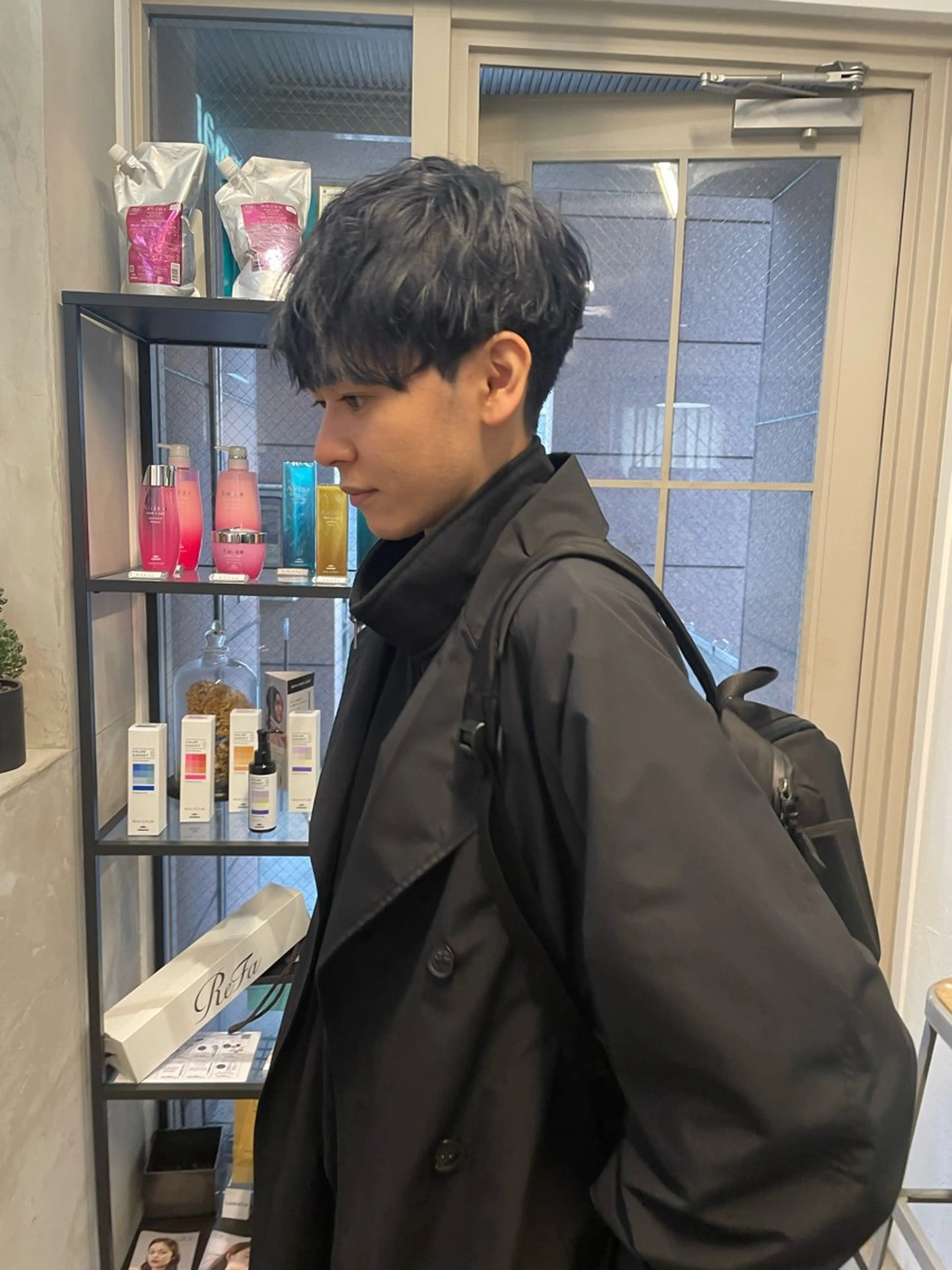 カラー メンズ ミルクティー× グレージュMOMOのヘアスタイル