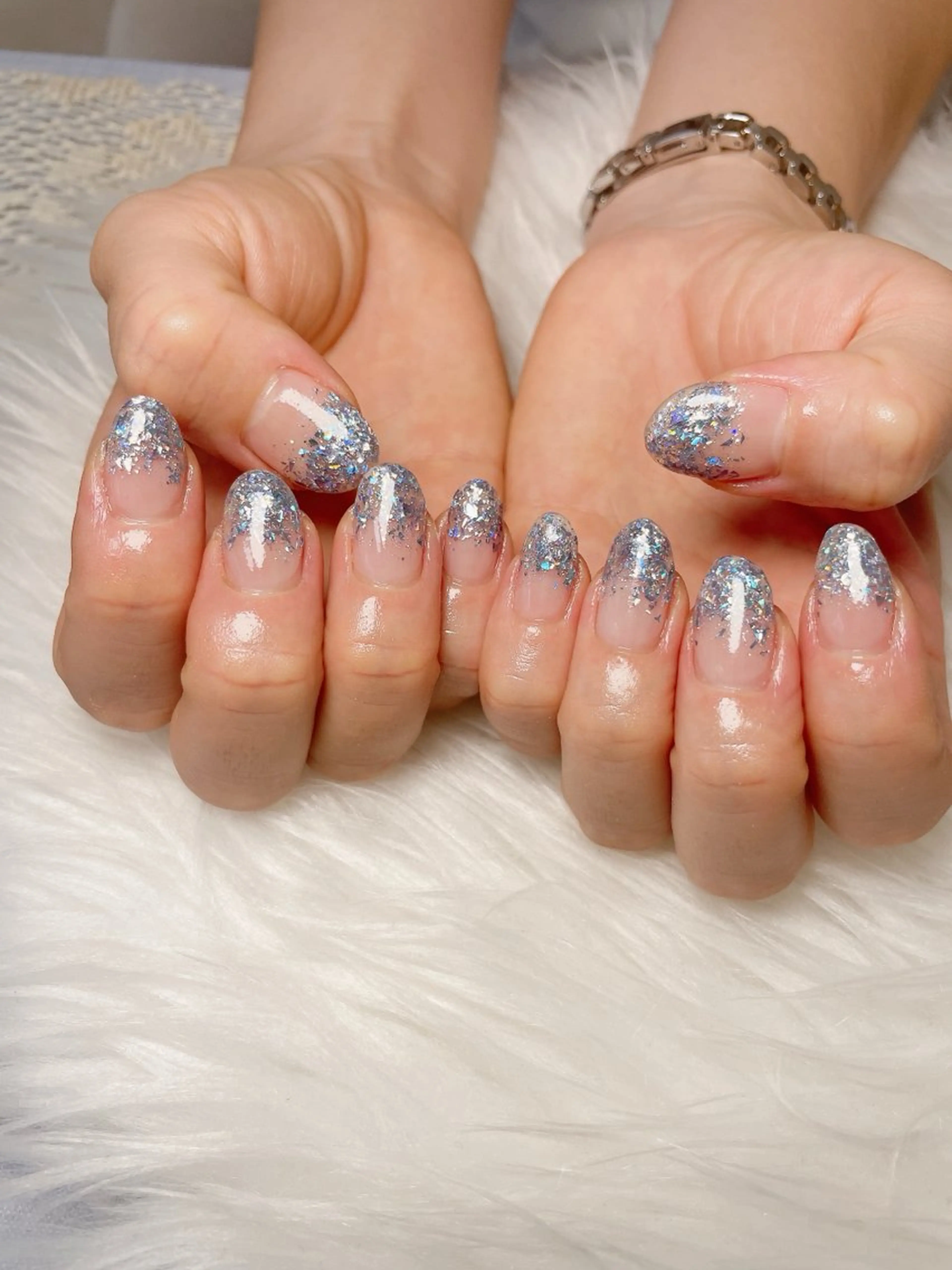 ネイル グラデーション ラメ(グリッター) ラメグラデーション ハンドネイル nailsalon Rinのネイルデザイン