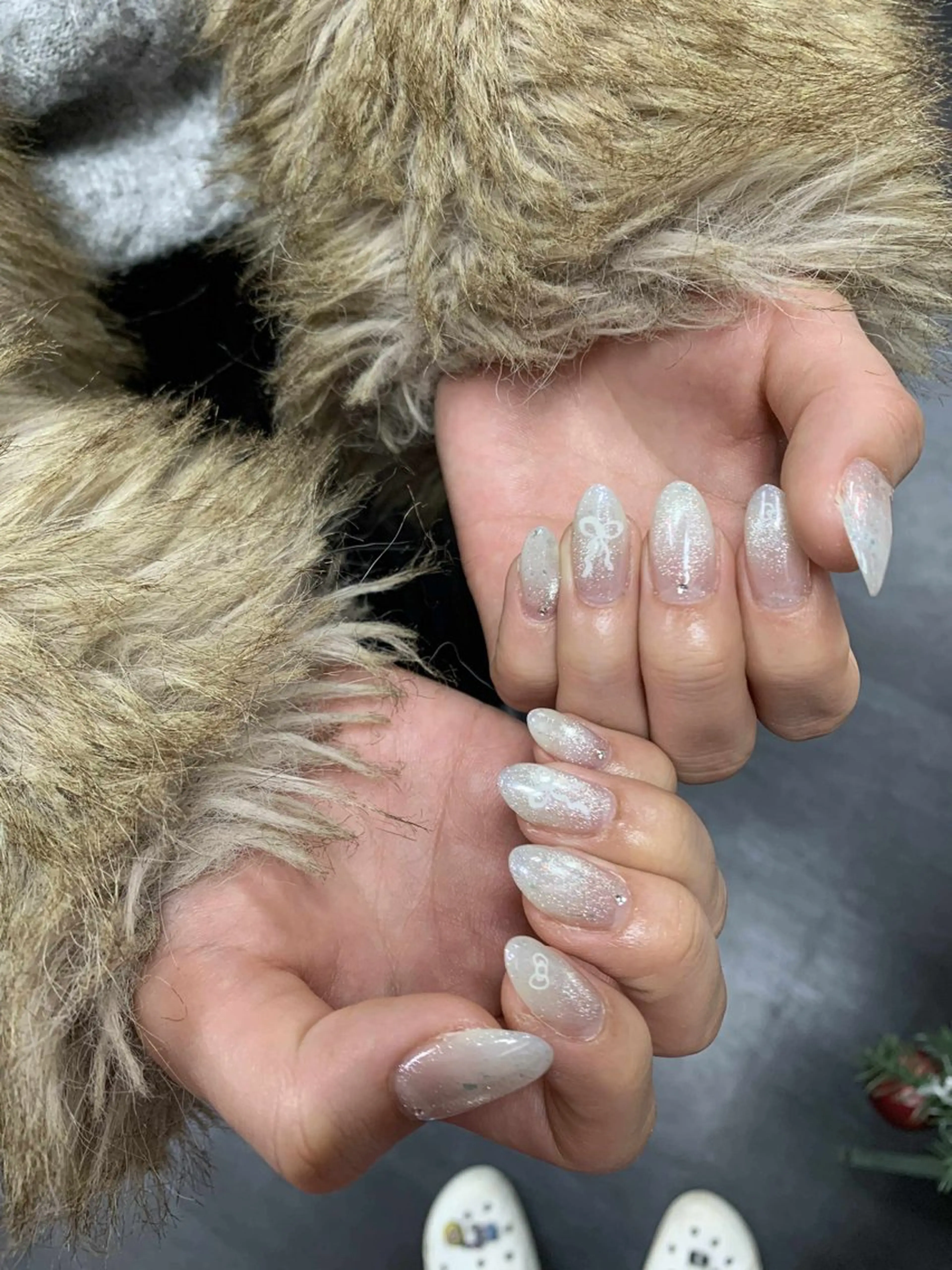 ネイル 韓国ネイル 持ち込み ニュアンスネイル ネイルチップ 冬ネイル RINN ANA.CHUOのネイルデザイン