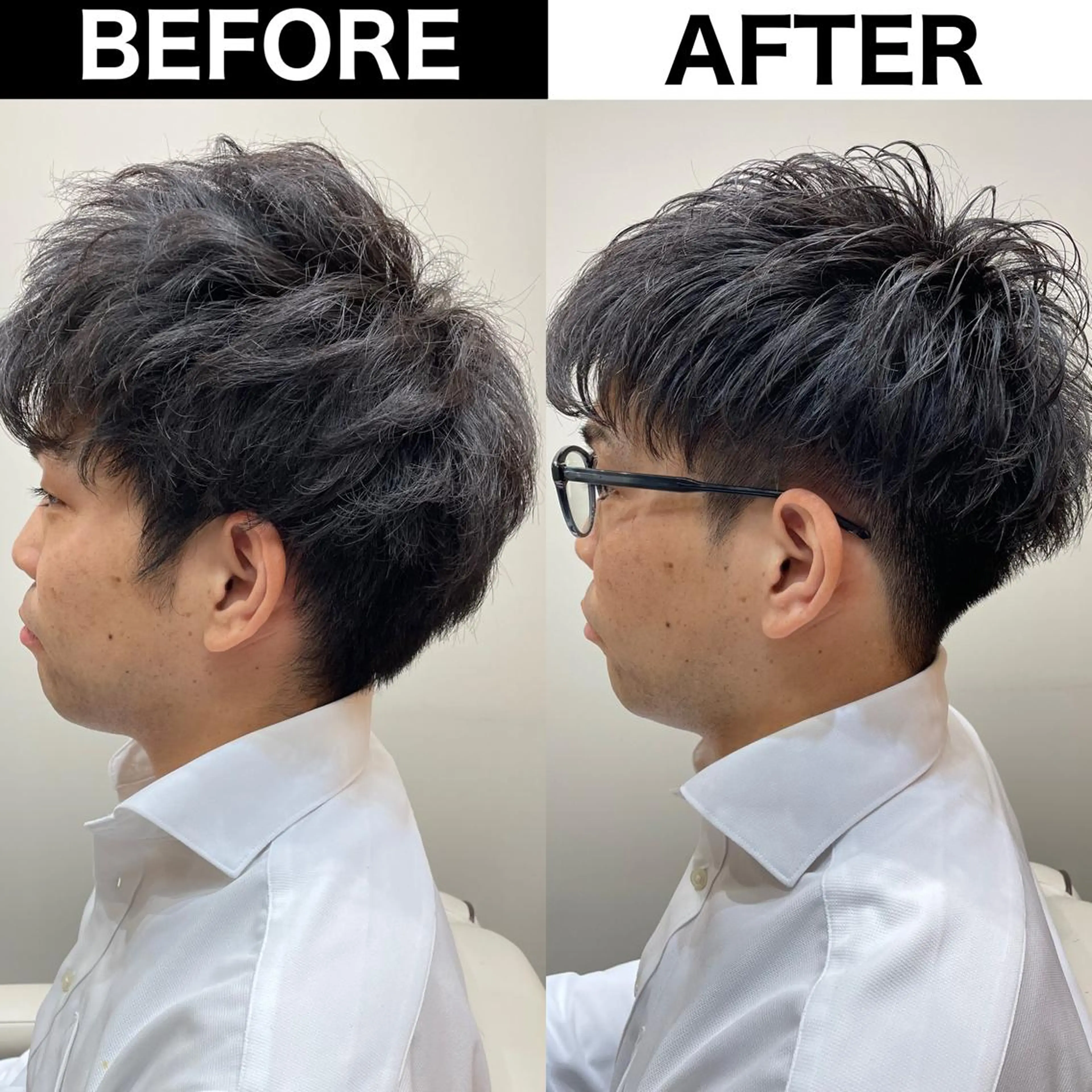 パーマ メンズ ビジネス メンズ就活ヘア メンズパーマ ツーブロック 刈り上げ カット パーマ トリートメント Soleria /ソレリア所属・メンズカットのプロ 田中慎一のヘアスタイル