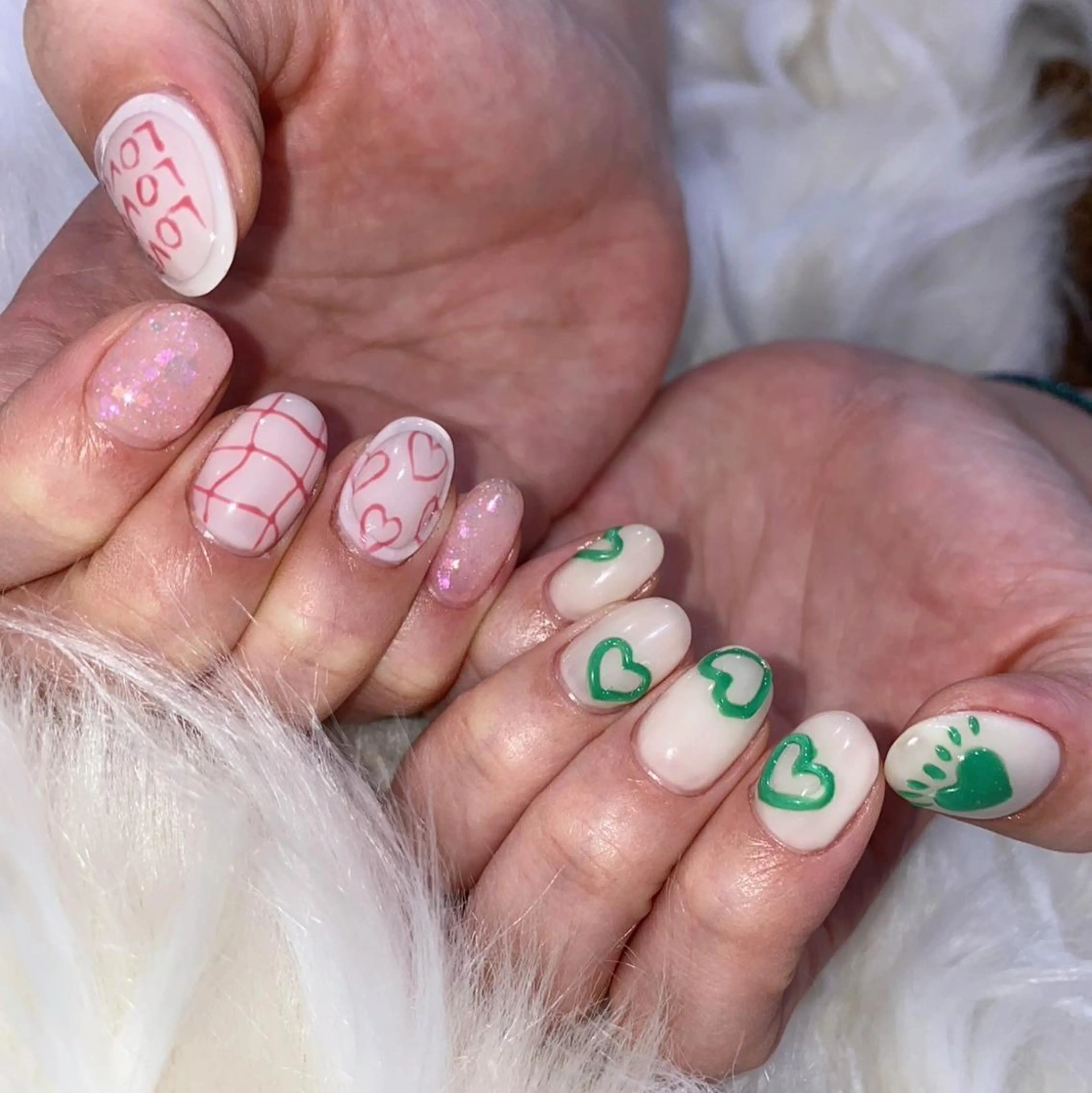 ネイル 長さ出し ジェルネイル グラデーション ハート 韓国ネイル ハンドネイル Nail&eye Belire 新宿のネイルデザイン