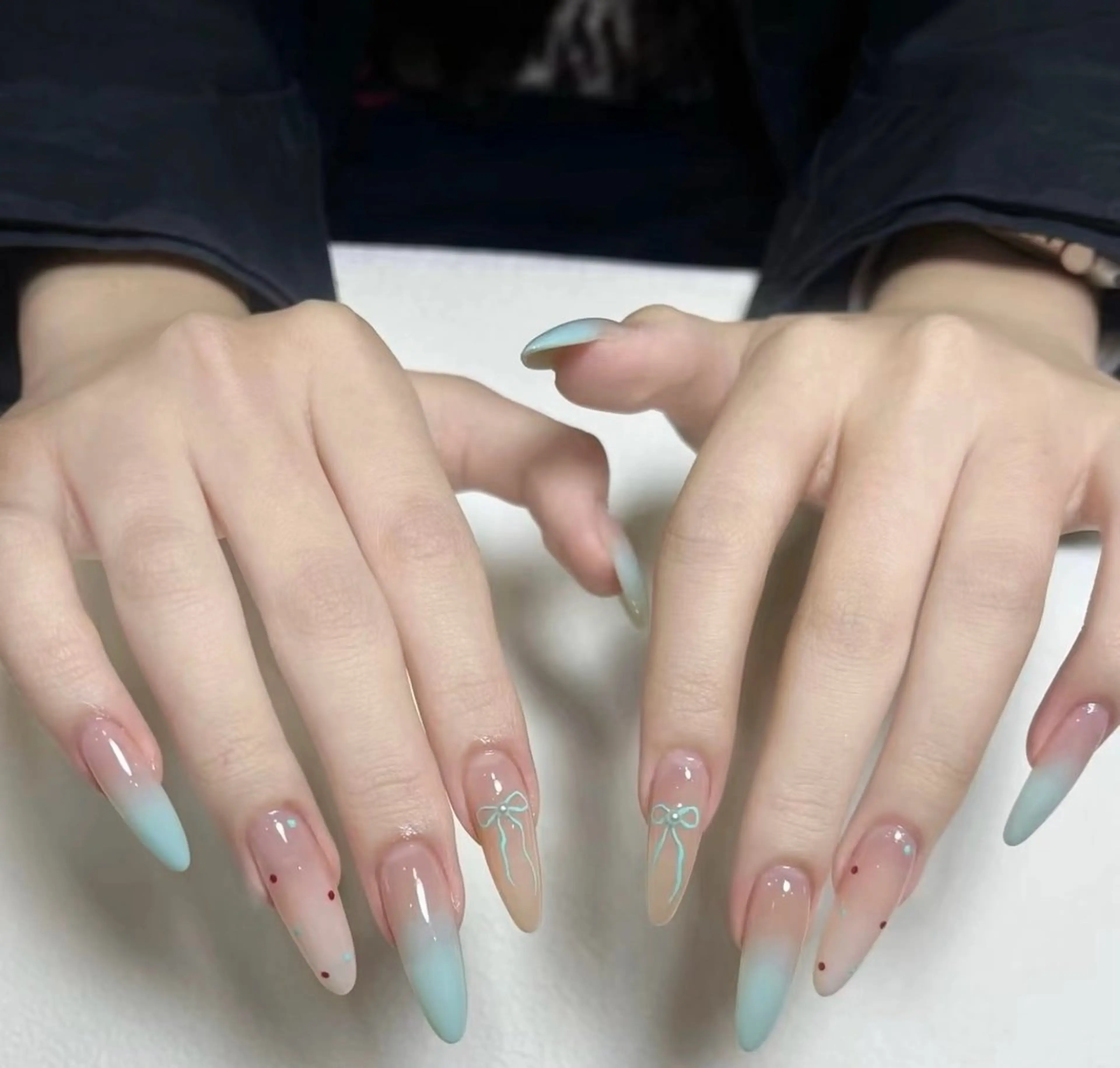 ネイル チークネイル 長さ出し フレンチネイル ガーリー 韓国ネイル sun nail池袋 モデル募集のネイルデザイン