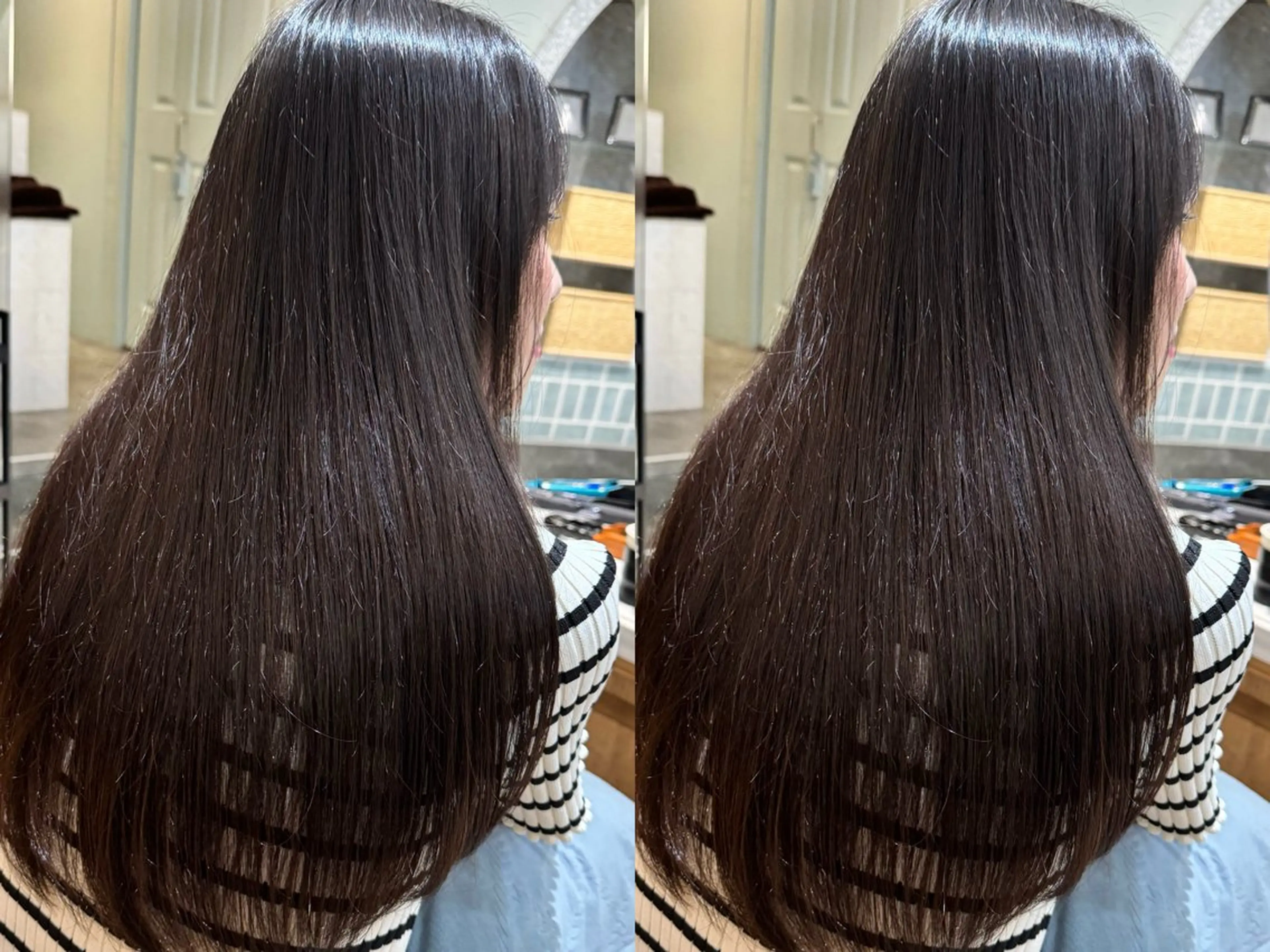 ロング 服部大地/ブリーチ 無しWカラー髪質改善のヘアスタイル