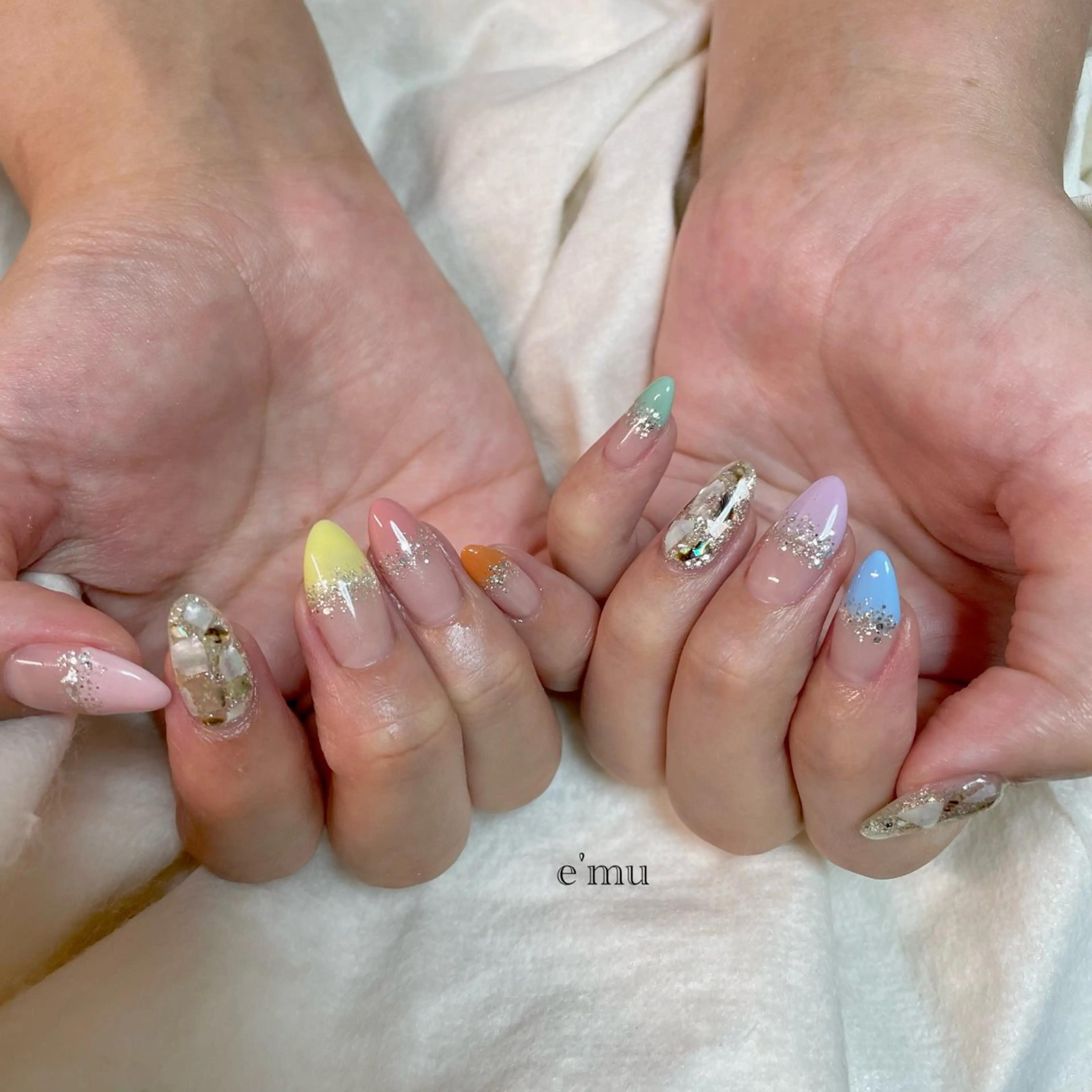 ネイル 夏ネイル ハンドネイル nail salon e'mu💐のネイルデザイン