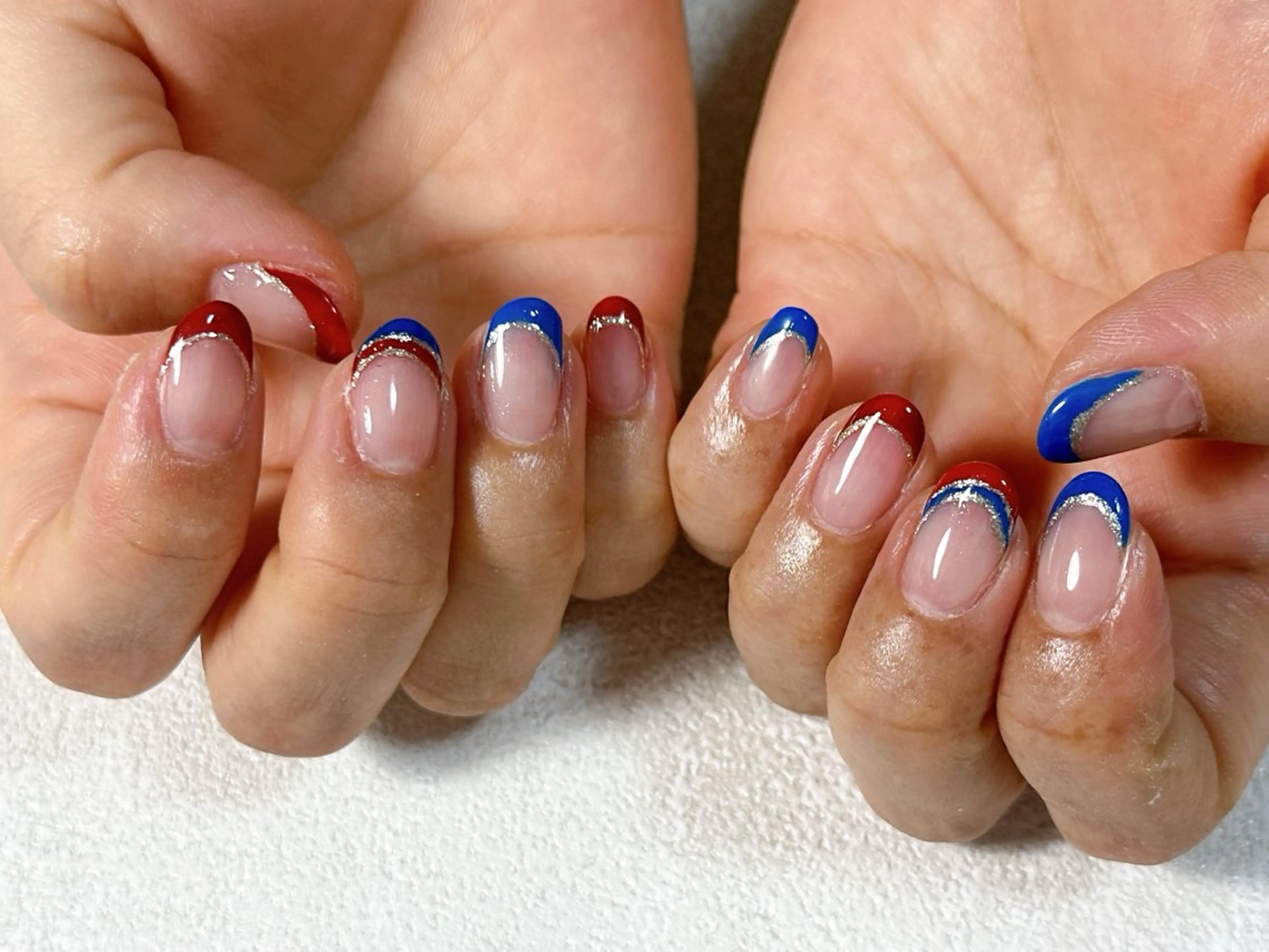 ネイル オーロラネイル フットネイル フレンチネイル ジェルネイル マグネットネイル kiki nail たまプラーザのネイルデザイン