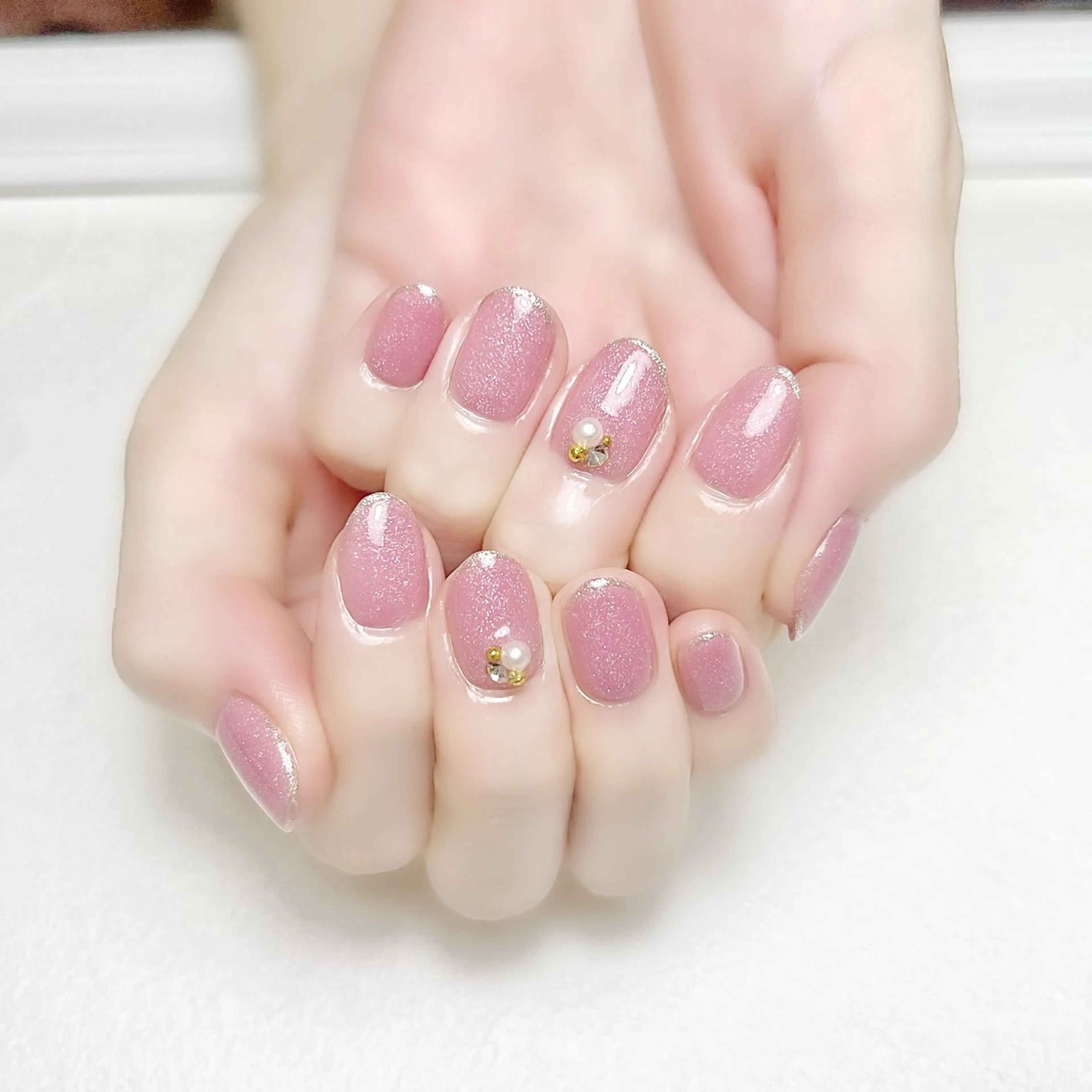 ネイル ラメ(グリッター) オフィスネイル ワンカラーネイル rouse nail RISATOのネイルデザイン