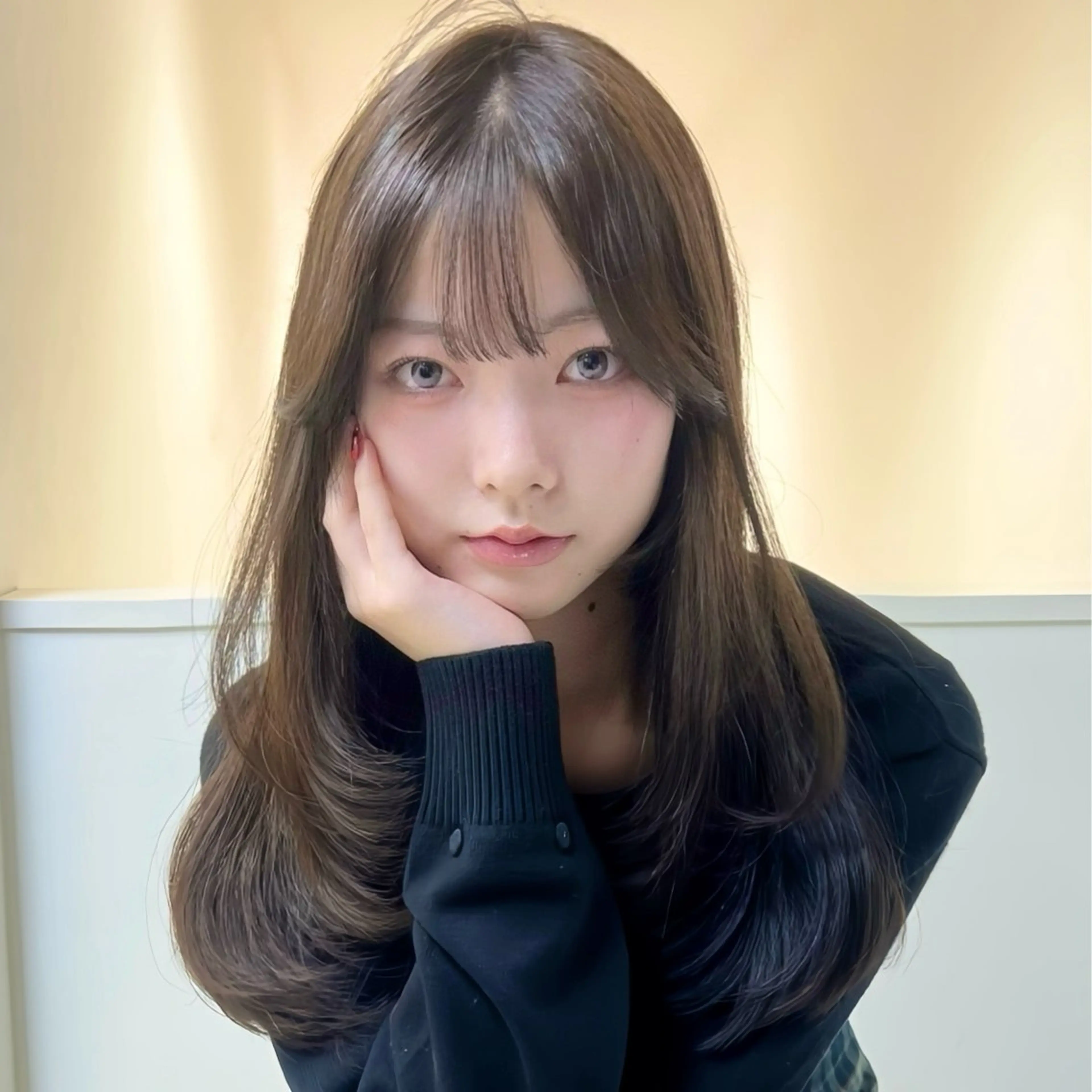 セミロング 韓国風ヘア レイヤーカット カット ヘアカラー AI TOKYO　S所属・mizuki 【韓国レイヤー】のヘアスタイル