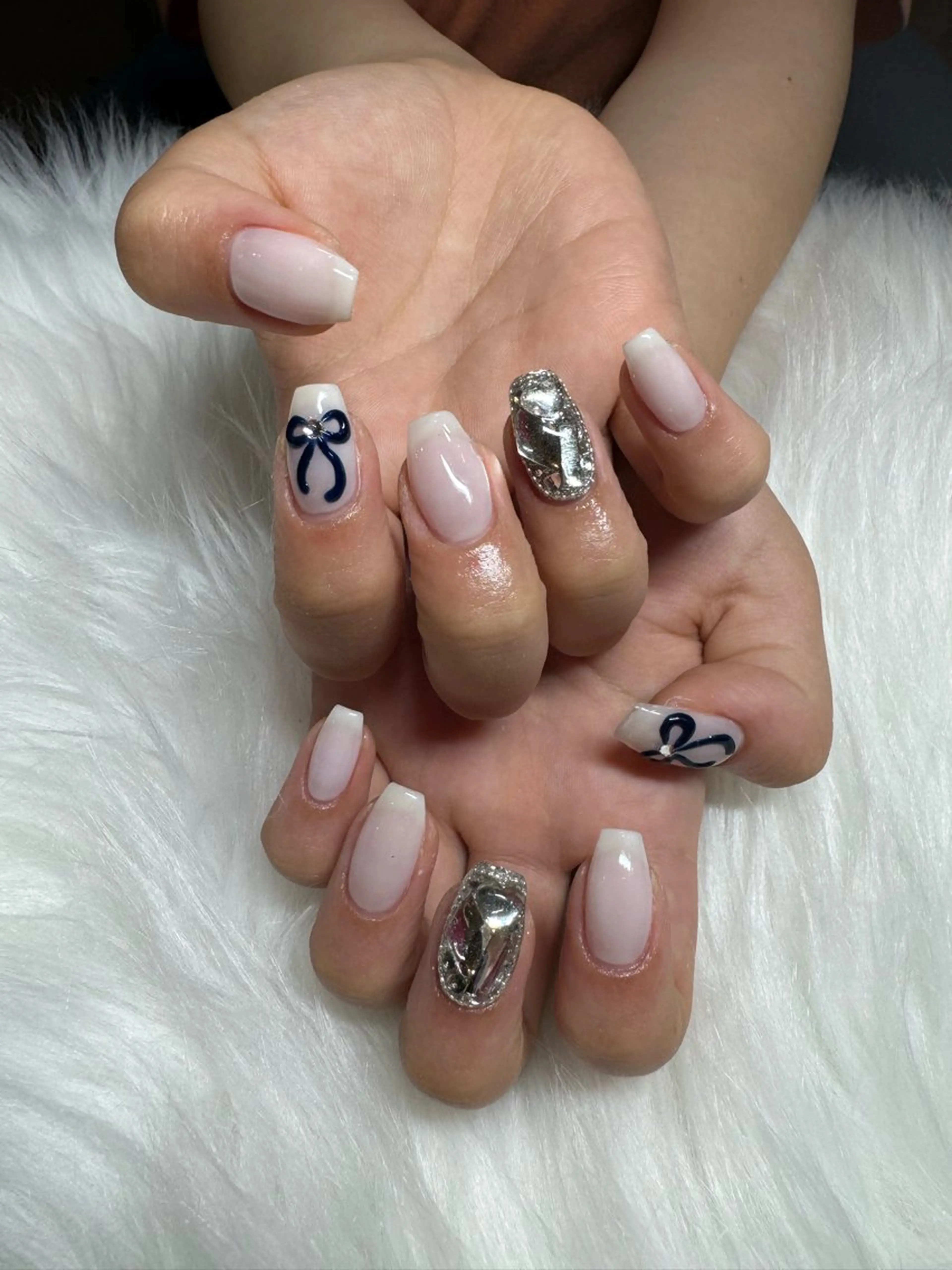 ネイル 持ち込み リボン ハンドネイル IROHA NAIL 北村菜帆のネイルデザイン