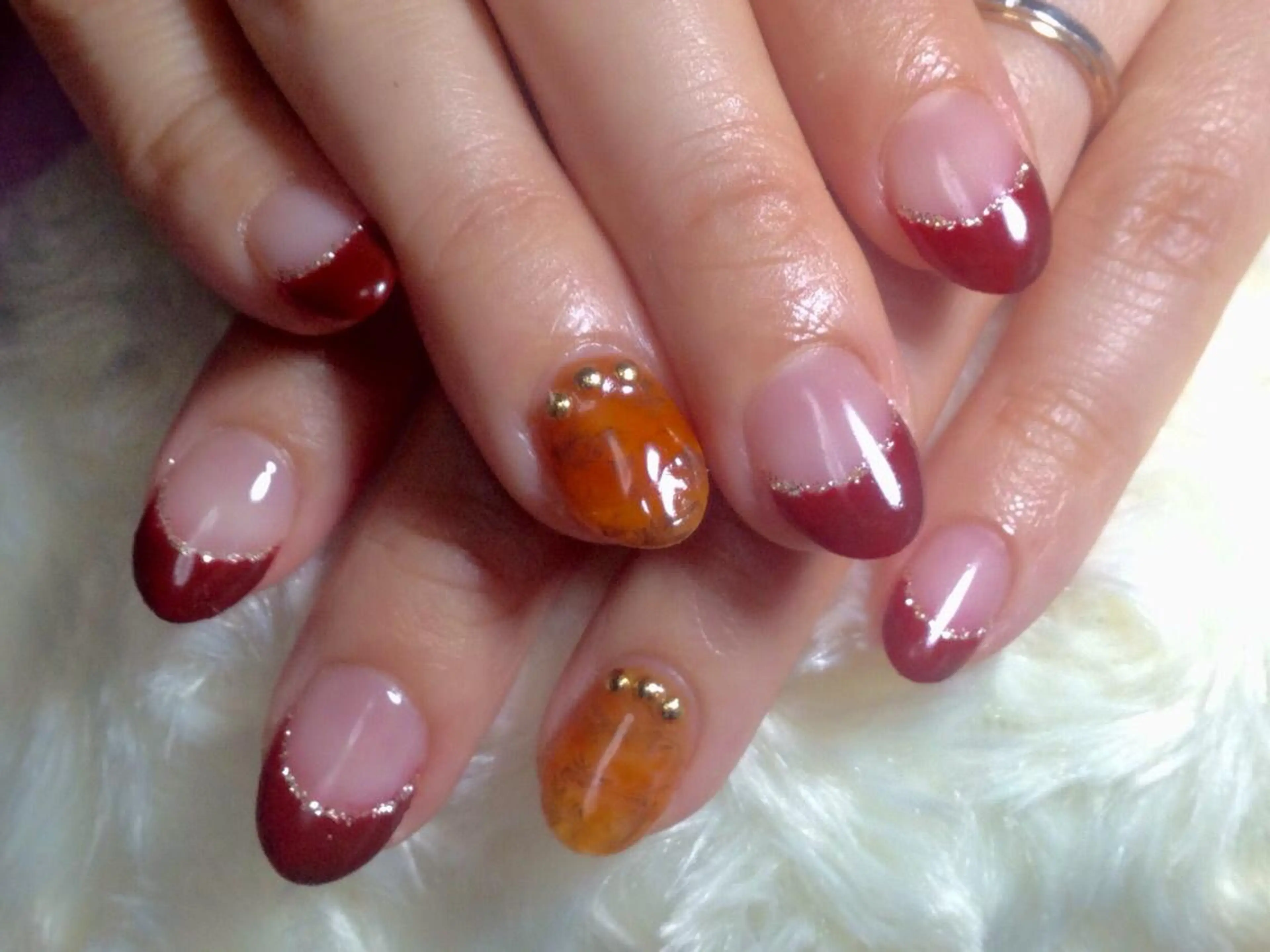 ネイル べっ甲ネイル フレンチネイル リラネイル所属・福田 美代子のネイルデザイン