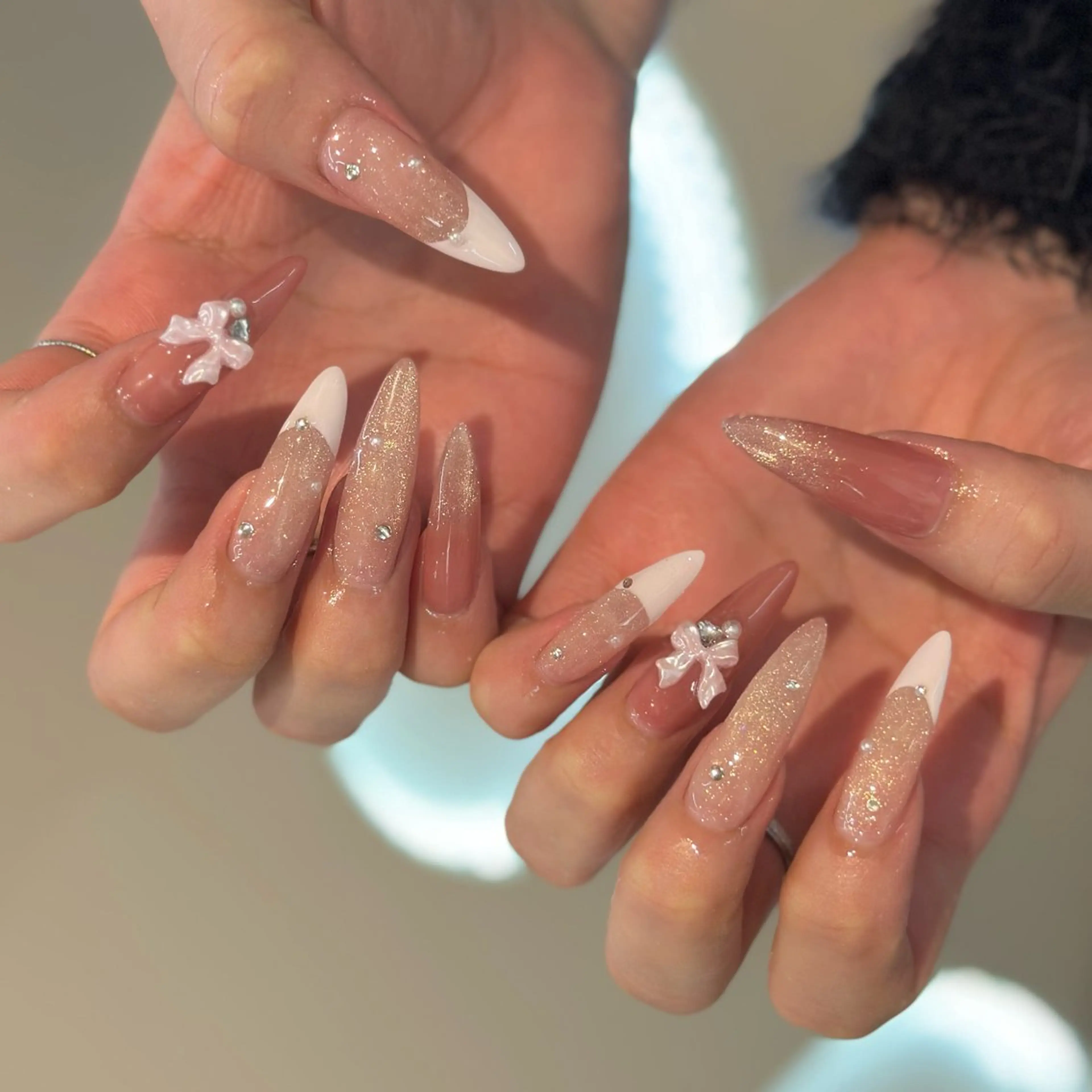 ネイル 長さ出し フレンチネイル ジェルネイル 韓国ネイル ロングネイル ハンドネイル fukuyasu rikaのネイルデザイン